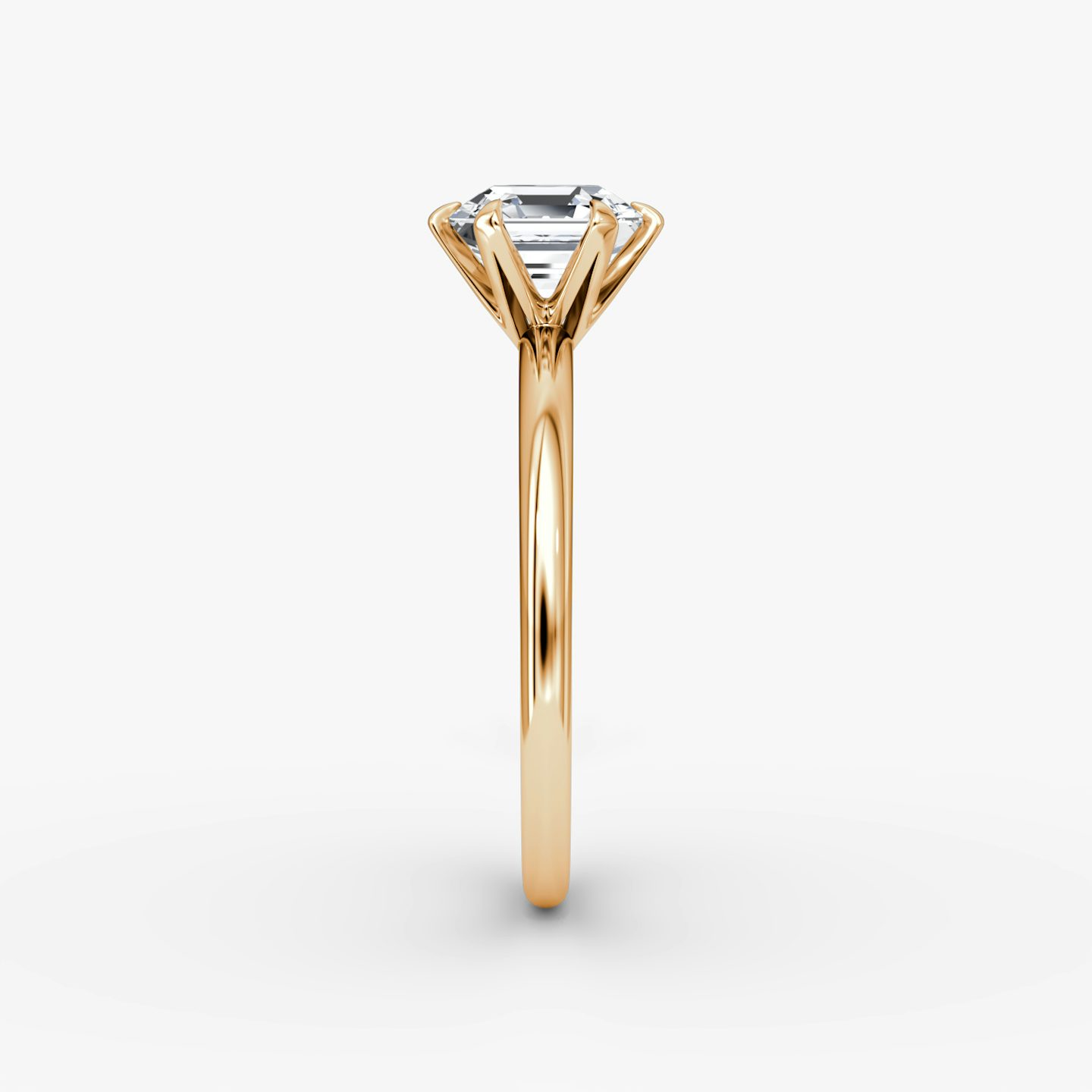 The V | Asscher | 14k | Rose Gold | bandAccent: Plain | diamondOrientation: vertical | caratWeight: other