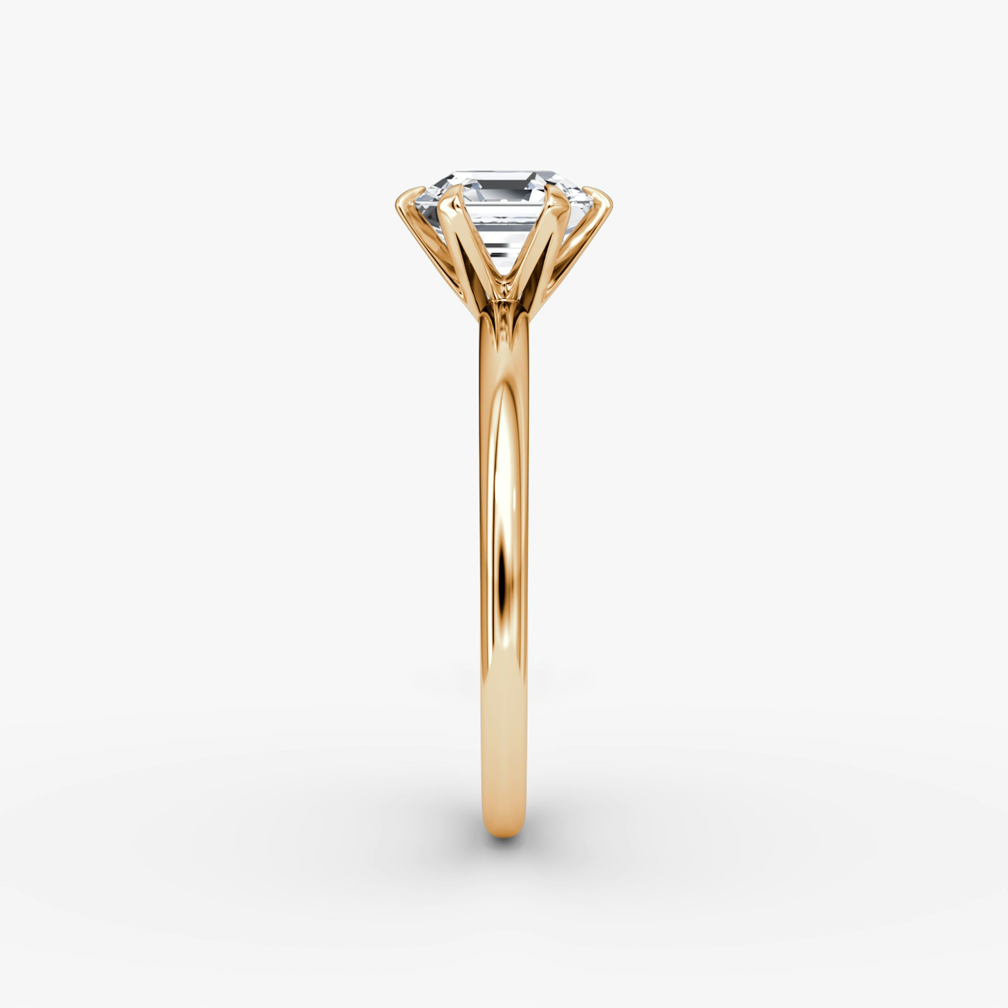 The V | Asscher | 14k | Rose Gold | bandAccent: Plain | diamondOrientation: vertical | caratWeight: other