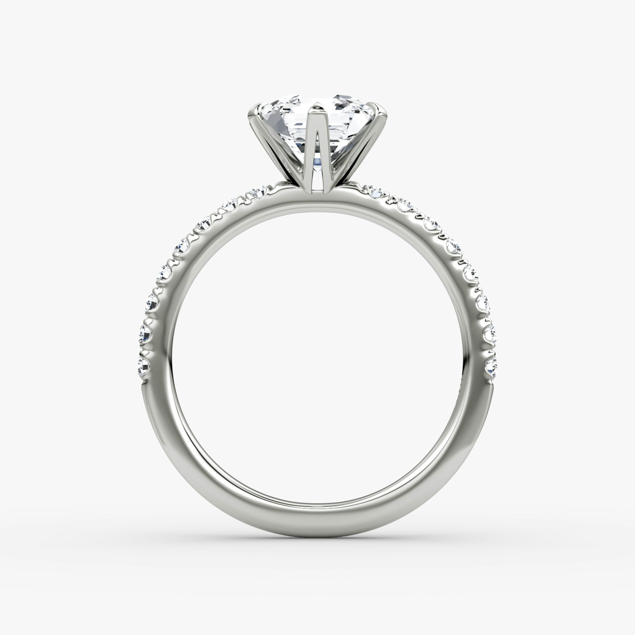 The V | Asscher | Platinum | bandAccent: Pavé | diamondOrientation: vertical | caratWeight: other