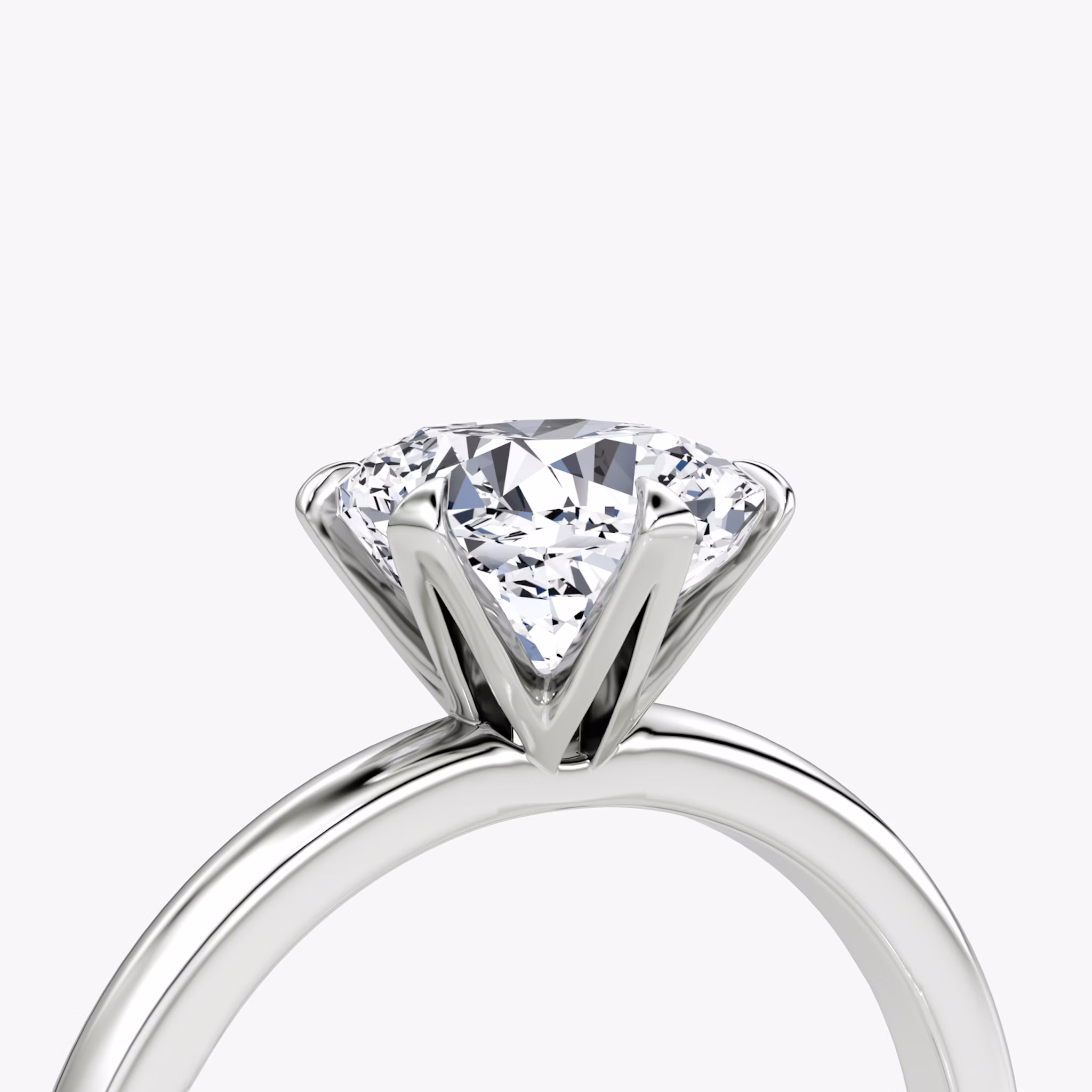 The V | Cushion | 18k | White Gold | bandAccent: Plain | diamondOrientation: vertical | caratWeight: other