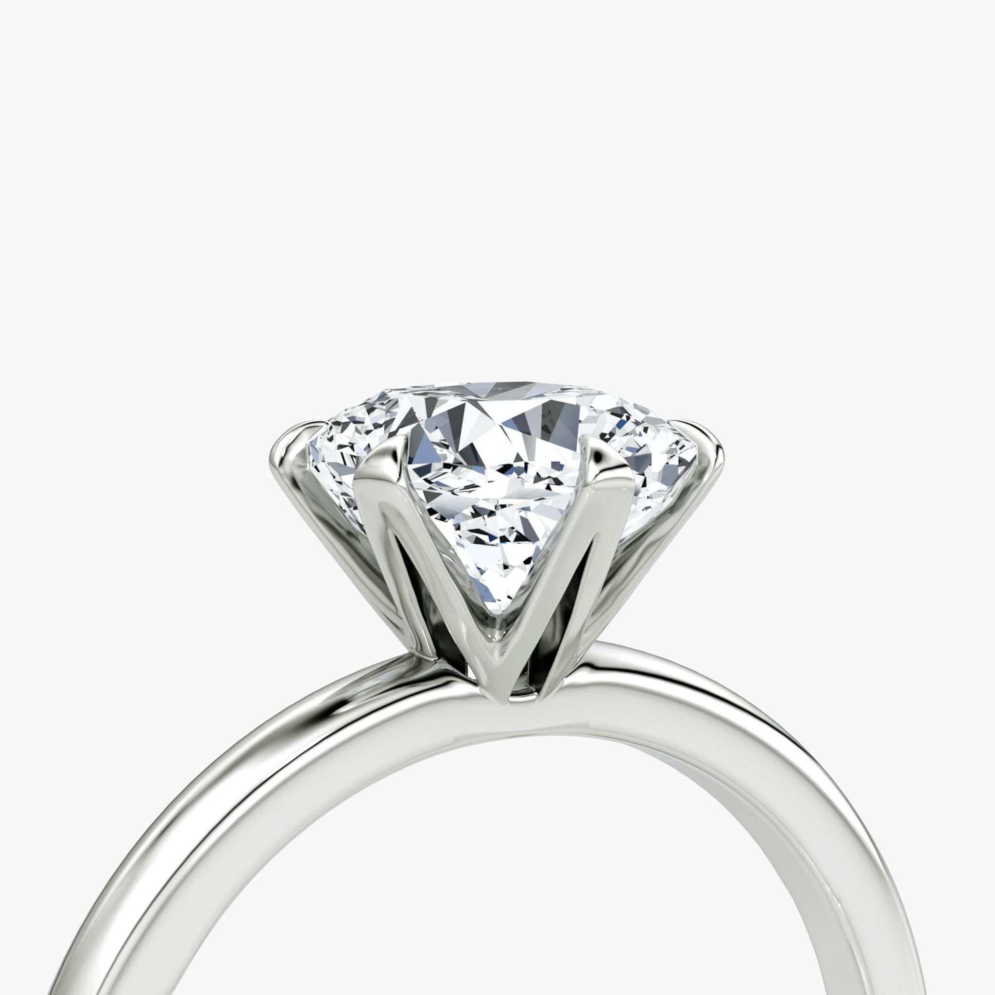 The V | Cushion | 18k | White Gold | bandAccent: Plain | diamondOrientation: vertical | caratWeight: other