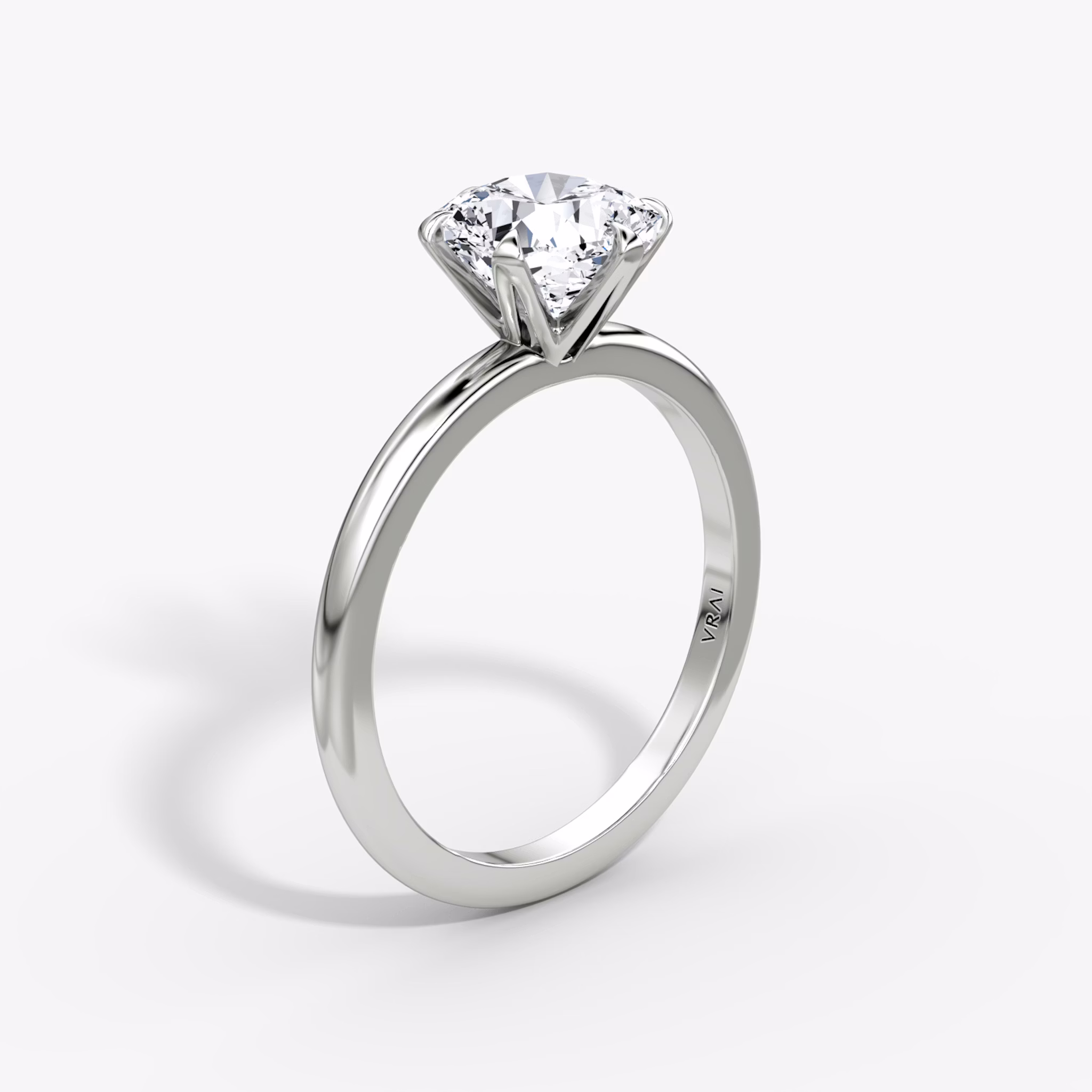 The V | Cushion | 18k | White Gold | bandAccent: Plain | diamondOrientation: vertical | caratWeight: other