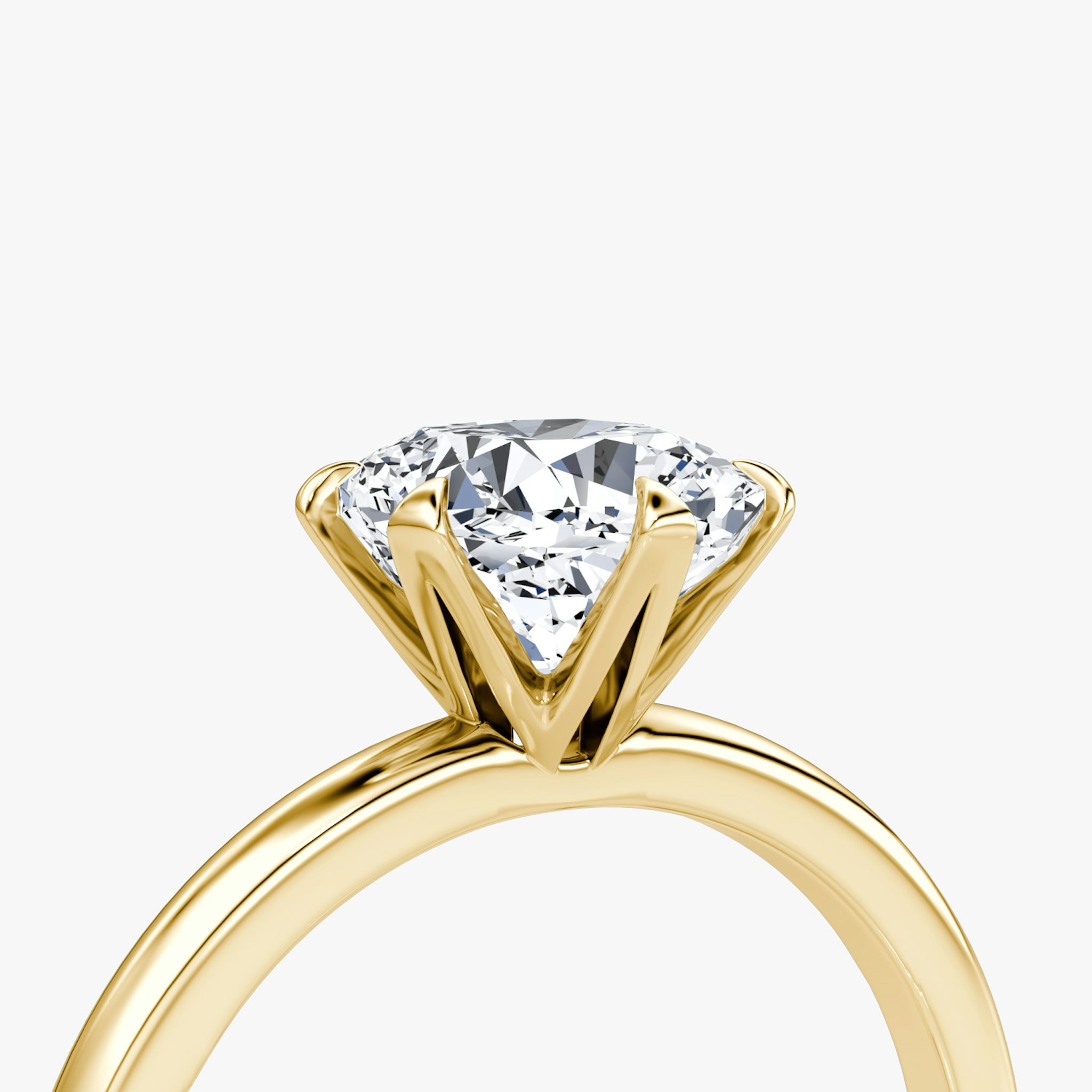 The V | Cushion | 18k | Yellow Gold | bandAccent: Plain | diamondOrientation: vertical | caratWeight: other