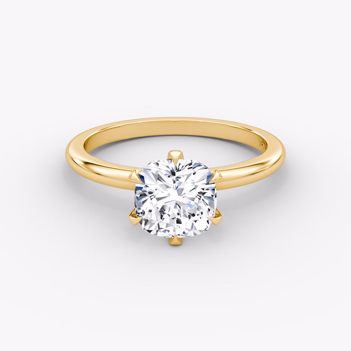 The V | Cushion | 18k | Yellow Gold | bandAccent: Plain | diamondOrientation: vertical | caratWeight: other
