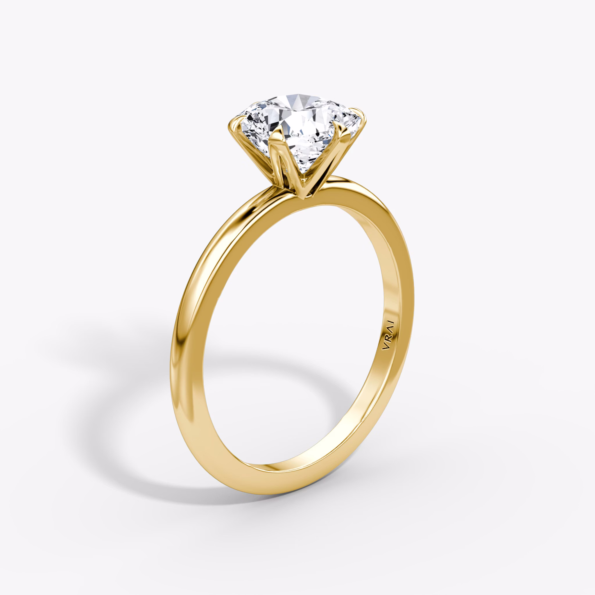 The V | Cushion | 18k | Yellow Gold | bandAccent: Plain | diamondOrientation: vertical | caratWeight: other