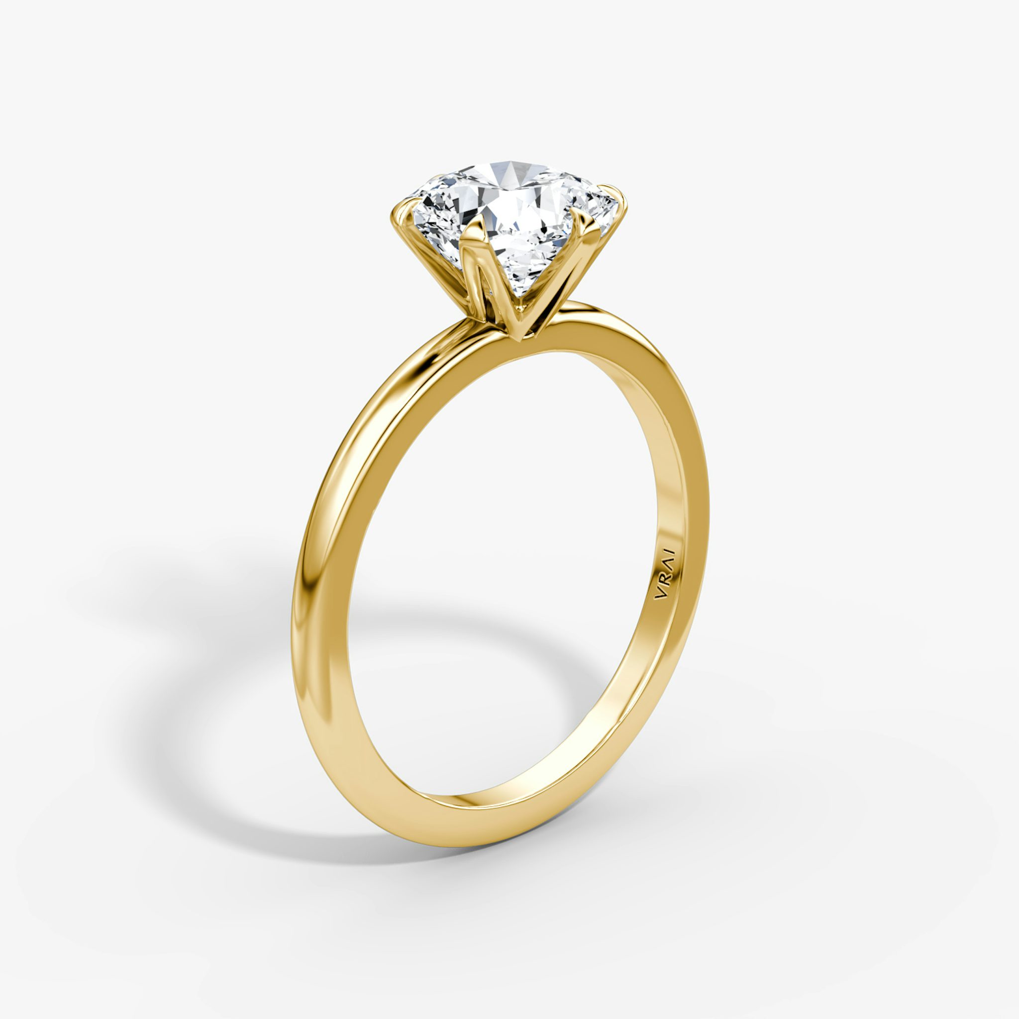 The V | Cushion | 18k | Yellow Gold | bandAccent: Plain | diamondOrientation: vertical | caratWeight: other