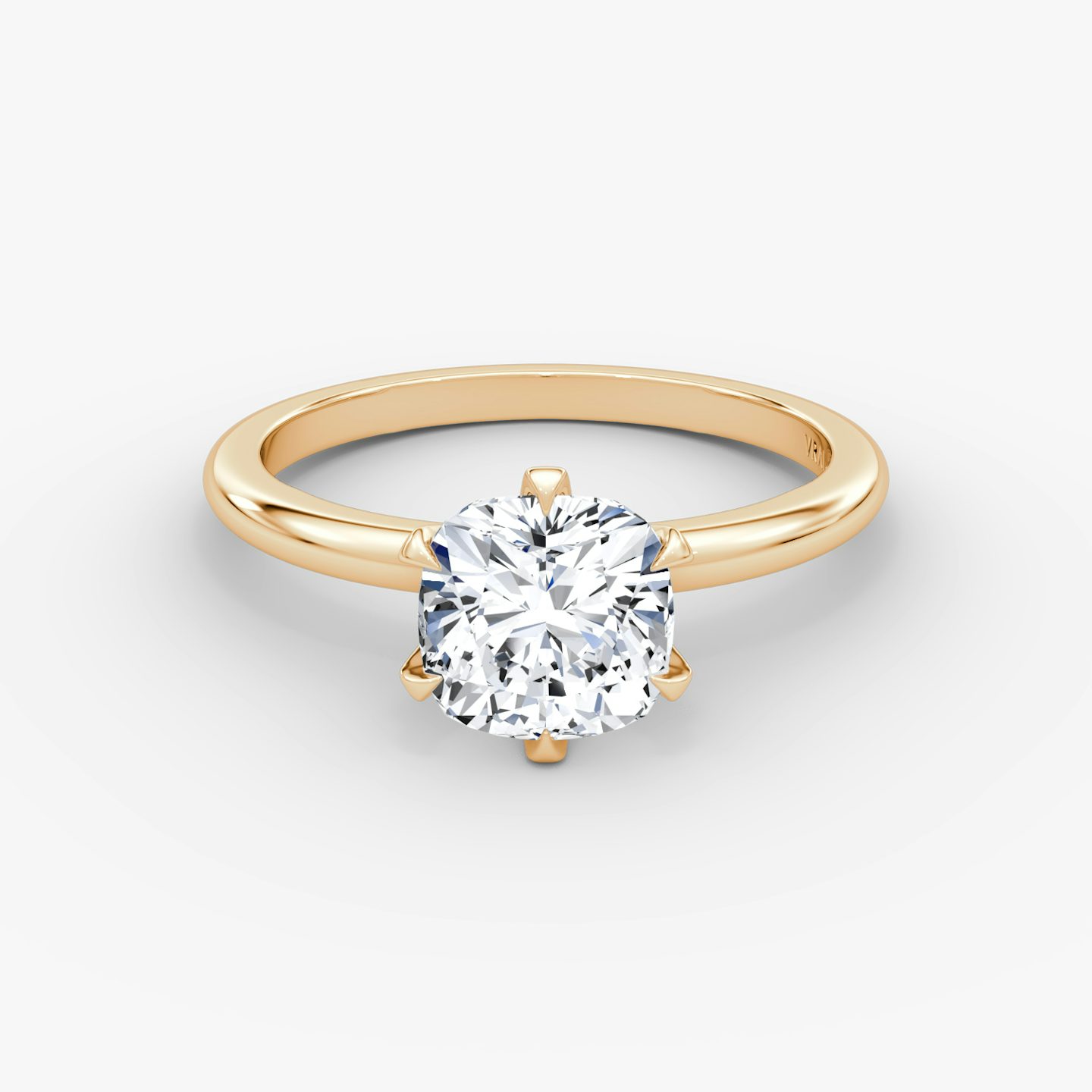 The V | Cushion | 14k | Rose Gold | bandAccent: Plain | diamondOrientation: vertical | caratWeight: other