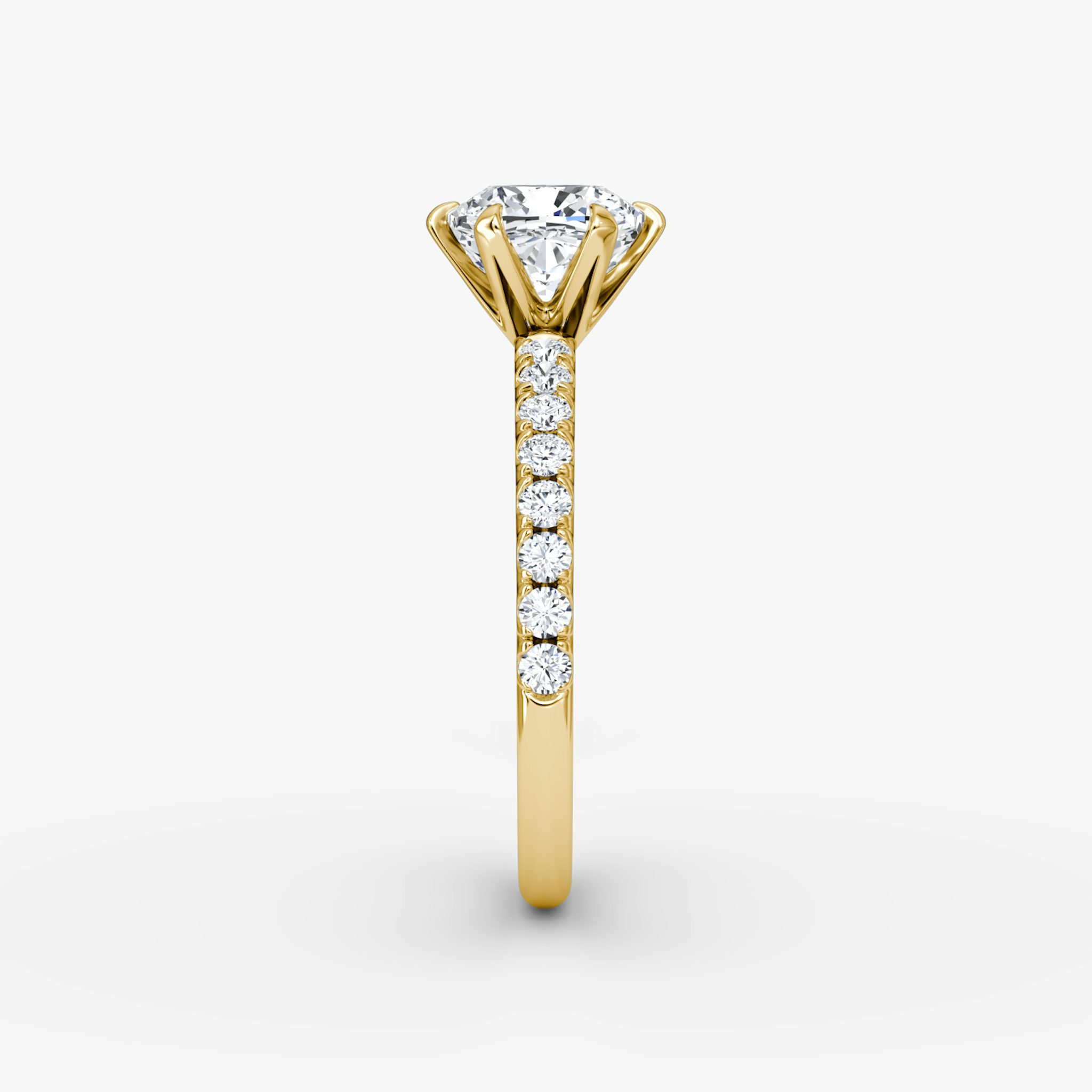 The V | Cushion | 18k | Yellow Gold | bandAccent: Pavé | diamondOrientation: vertical | caratWeight: other