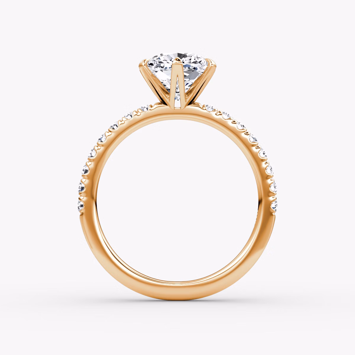The V | Cushion | 14k | Rose Gold | bandAccent: Pavé | diamondOrientation: vertical | caratWeight: other