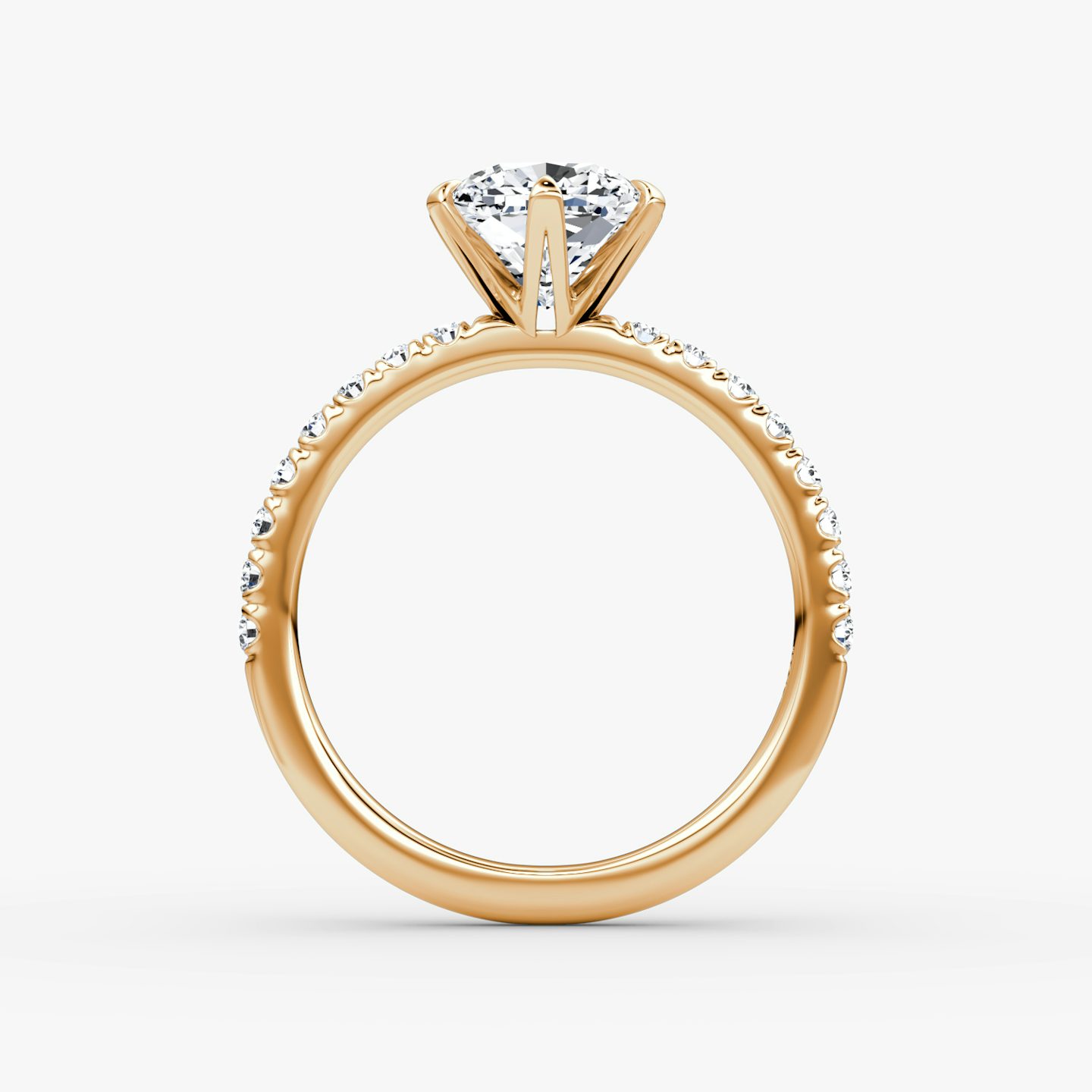 The V | Cushion | 14k | Rose Gold | bandAccent: Pavé | diamondOrientation: vertical | caratWeight: other