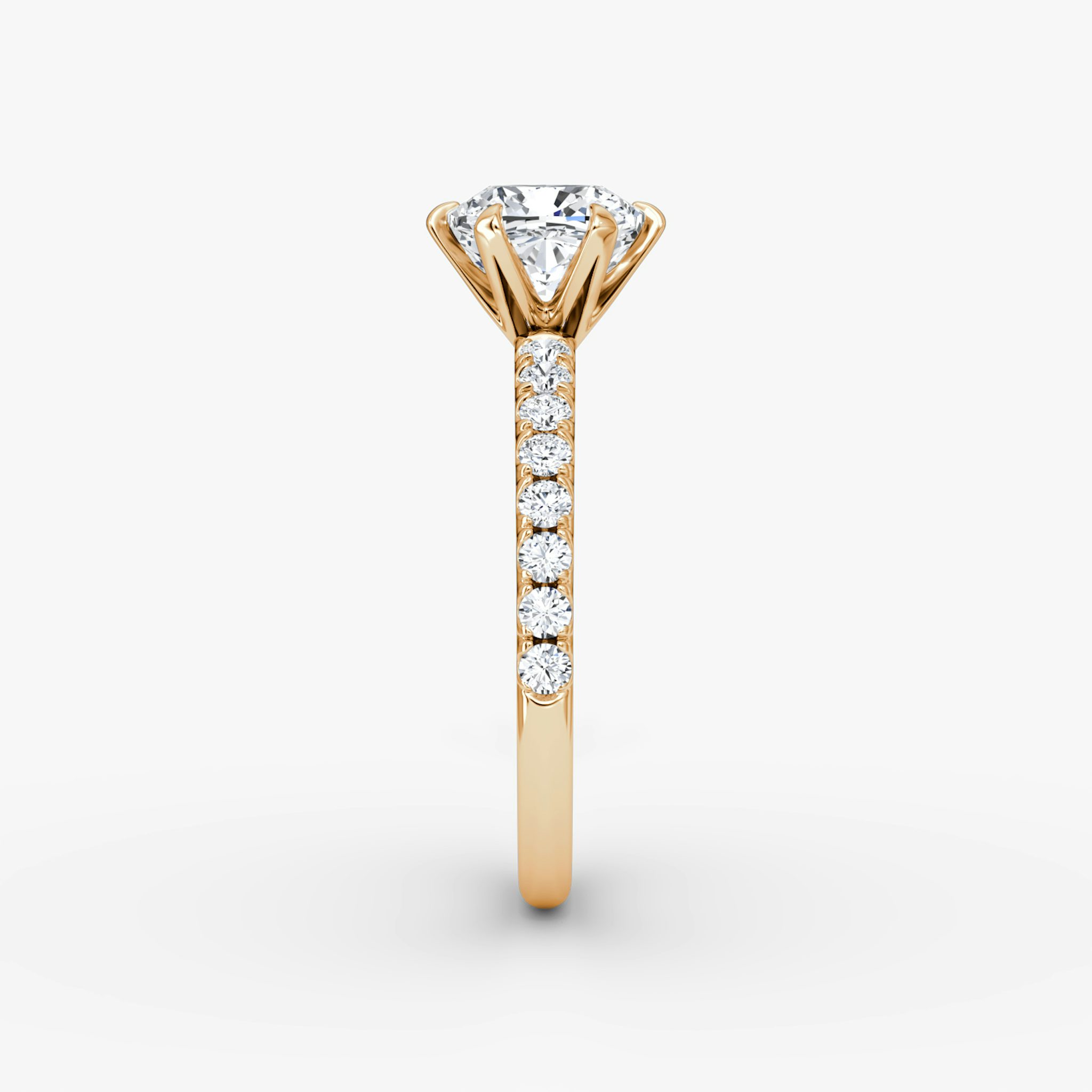 The V | Cushion | 14k | Rose Gold | bandAccent: Pavé | diamondOrientation: vertical | caratWeight: other