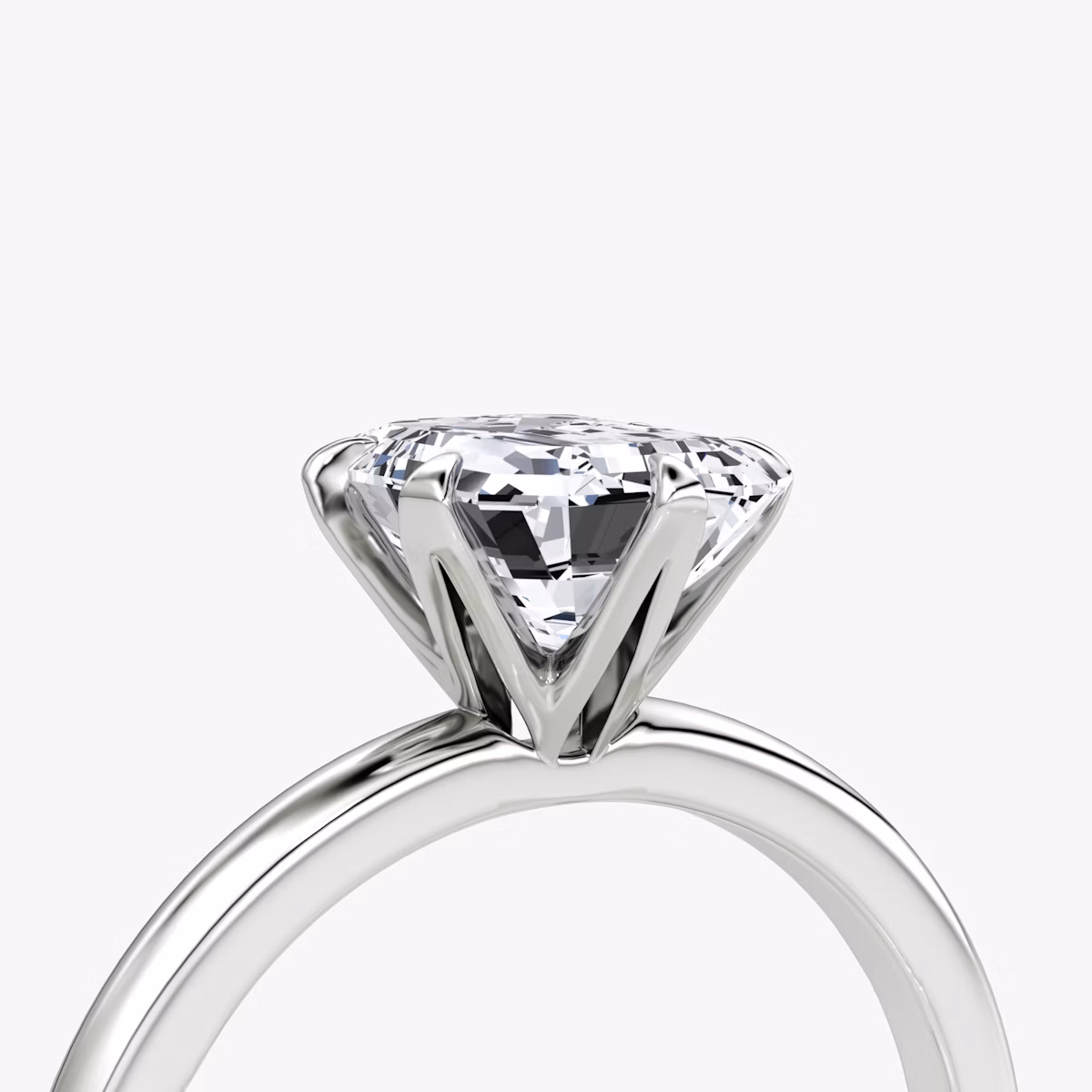 The V | Emerald | Platinum | bandAccent: Plain | diamondOrientation: vertical | caratWeight: other