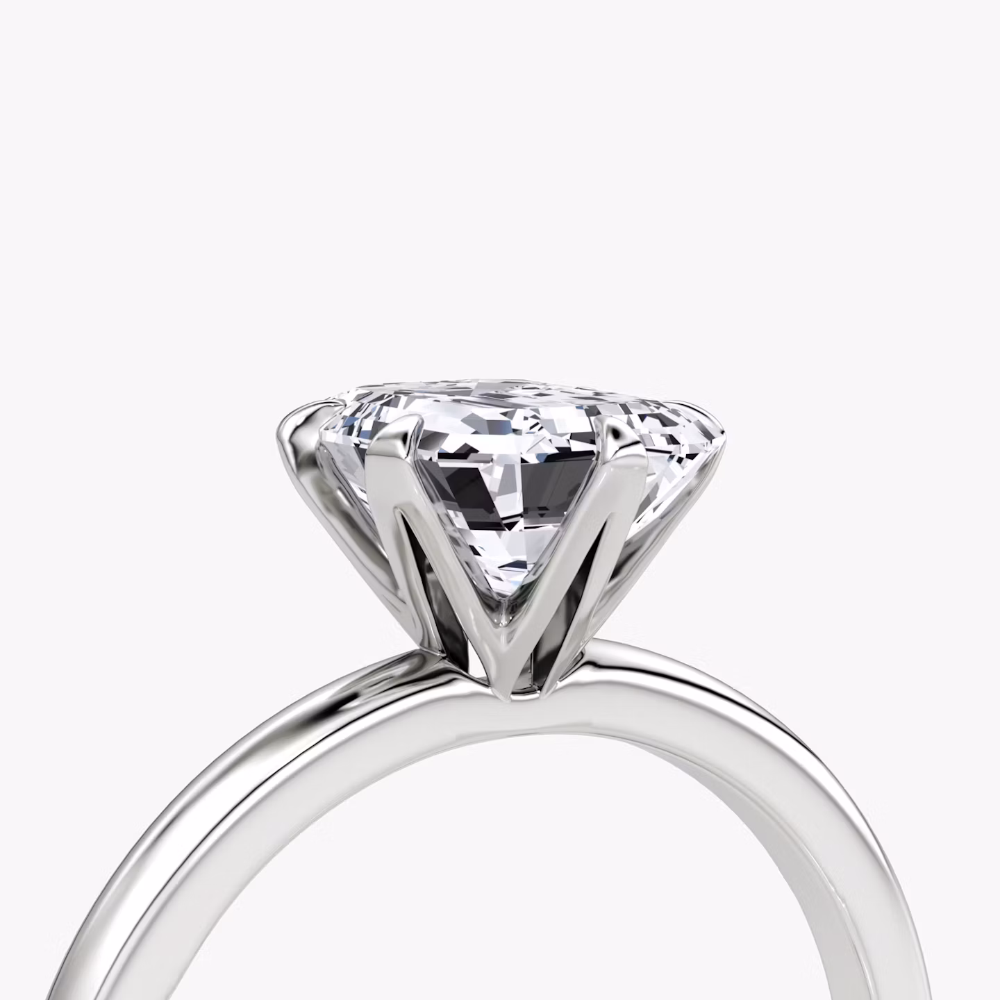 The V | Emerald | Platinum | bandAccent: Plain | diamondOrientation: vertical | caratWeight: other
