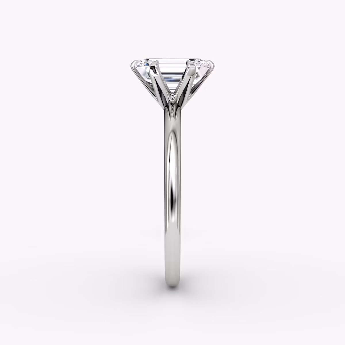 The V | Emerald | Platinum | bandAccent: Plain | diamondOrientation: vertical | caratWeight: other