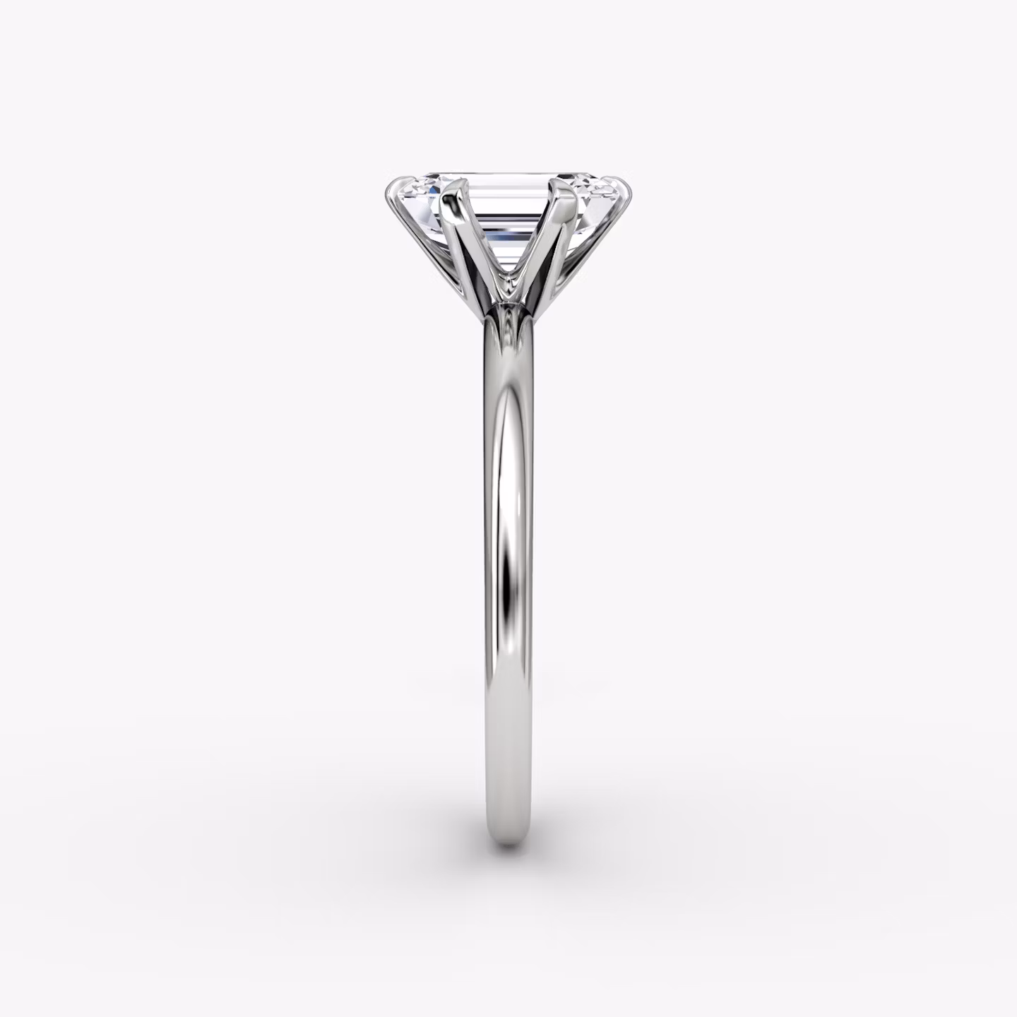 The V | Emerald | Platinum | bandAccent: Plain | diamondOrientation: vertical | caratWeight: other