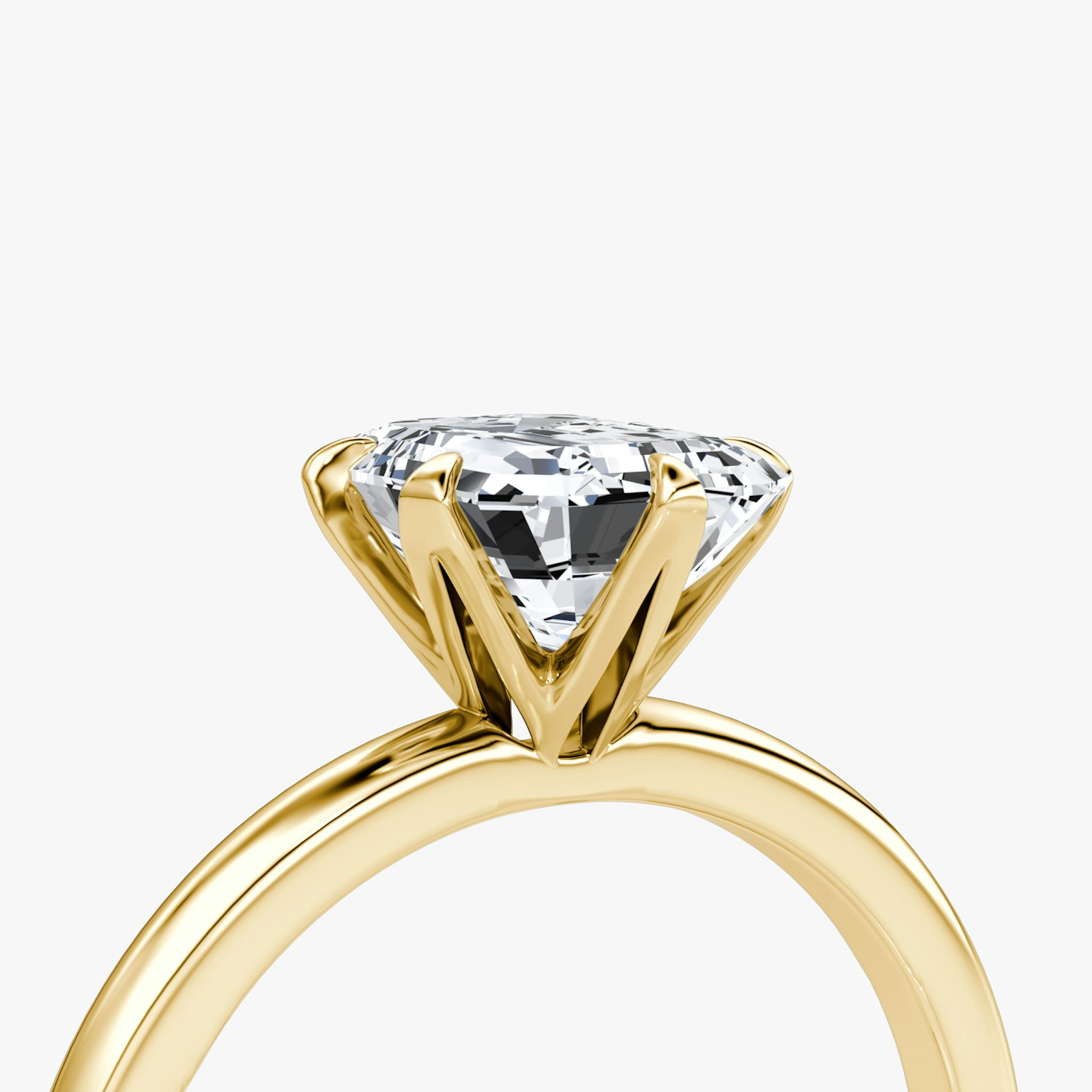 The V | Emerald | 18k | Yellow Gold | bandAccent: Plain | diamondOrientation: vertical | caratWeight: other