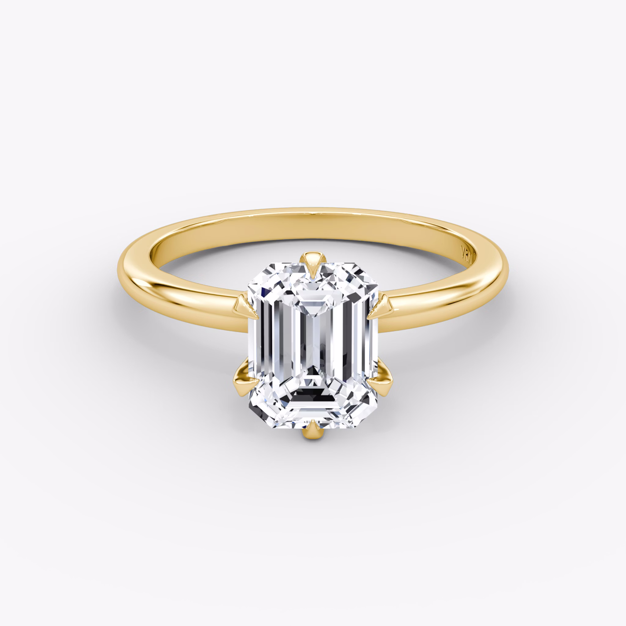 The V | Emerald | 18k | Yellow Gold | bandAccent: Plain | diamondOrientation: vertical | caratWeight: other