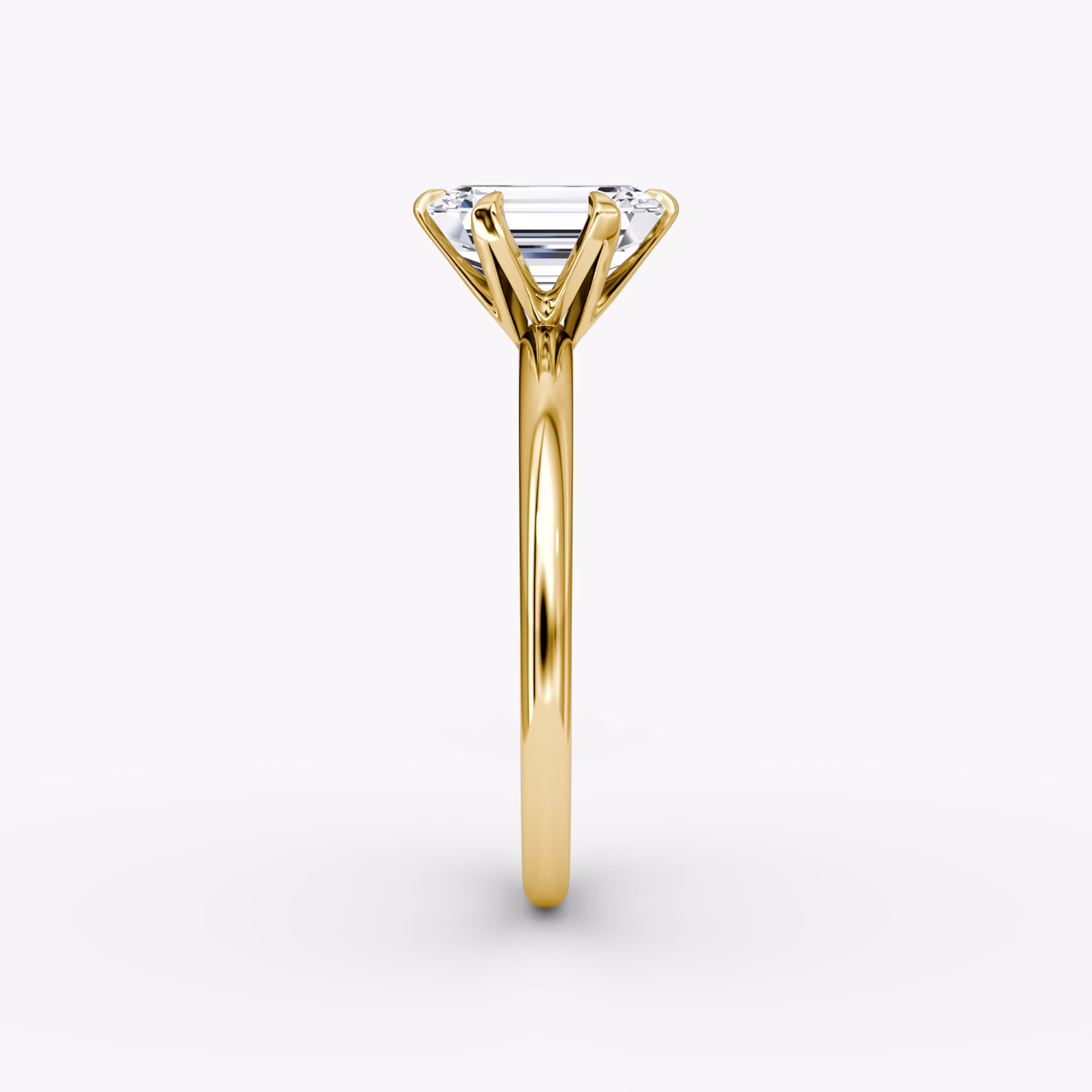 The V | Emerald | 18k | Yellow Gold | bandAccent: Plain | diamondOrientation: vertical | caratWeight: other