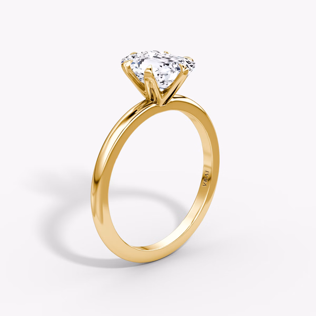 The V | Emerald | 18k | Yellow Gold | bandAccent: Plain | diamondOrientation: vertical | caratWeight: other
