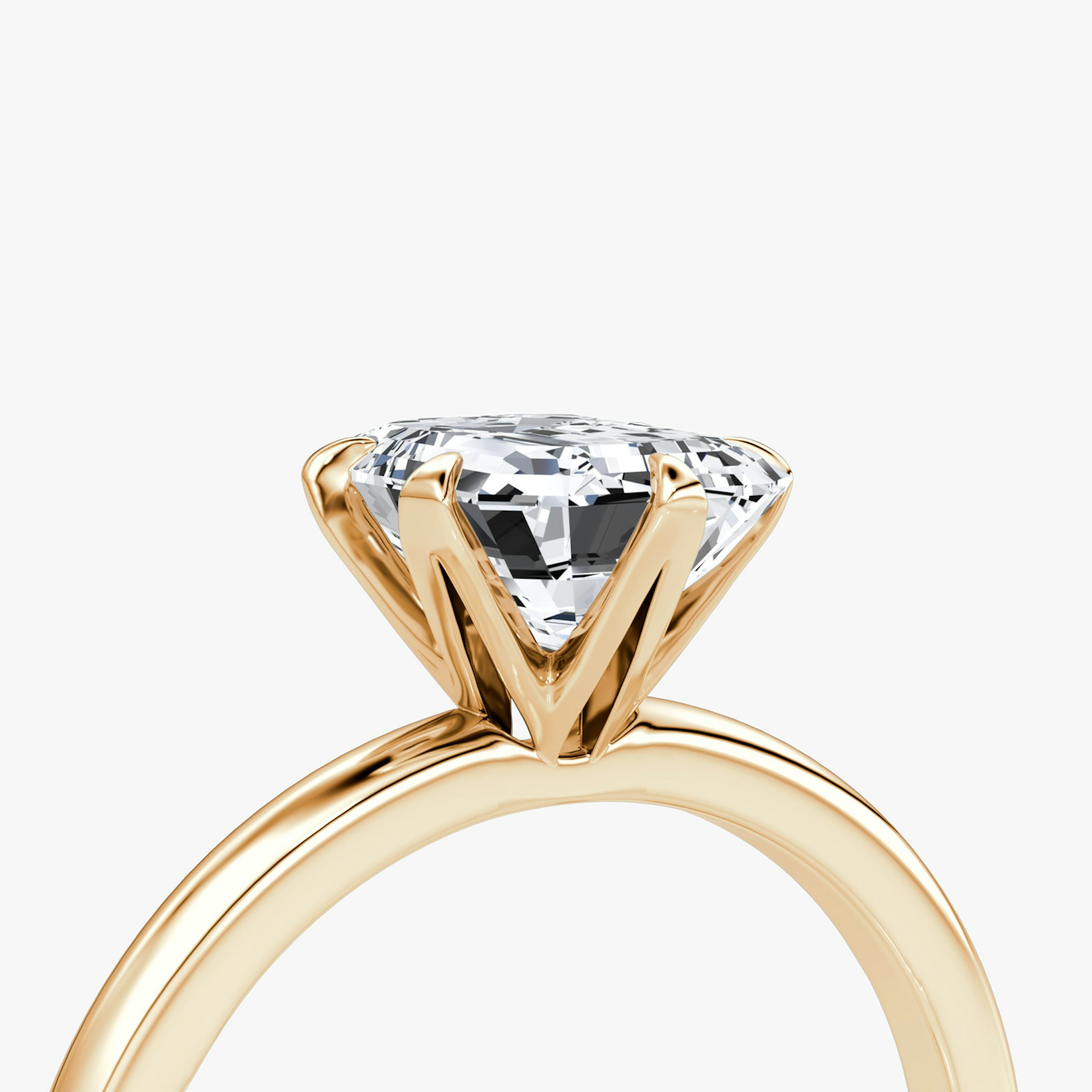 The V | Emerald | 14k | Rose Gold | bandAccent: Plain | diamondOrientation: vertical | caratWeight: other