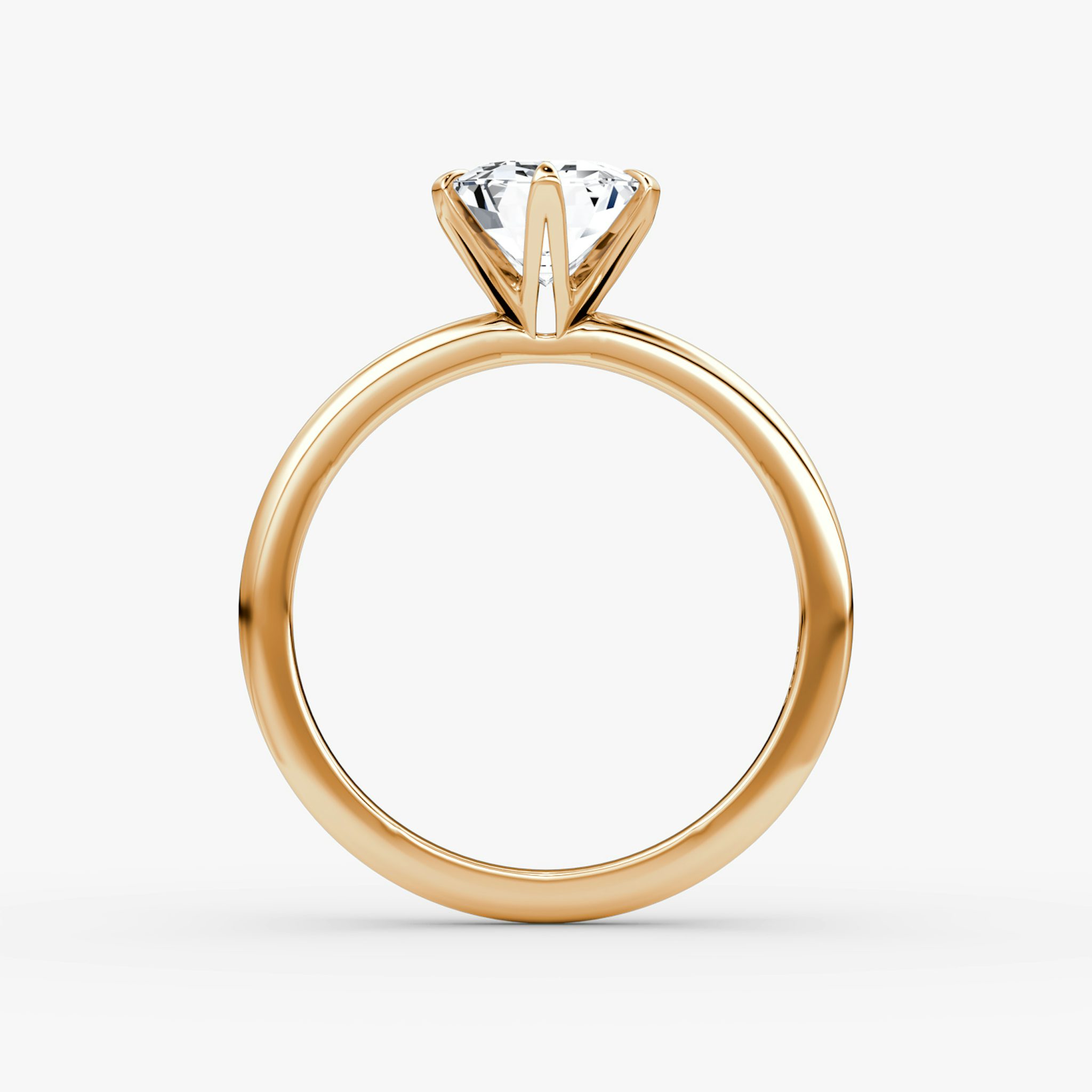 The V | Emerald | 14k | Rose Gold | bandAccent: Plain | diamondOrientation: vertical | caratWeight: other