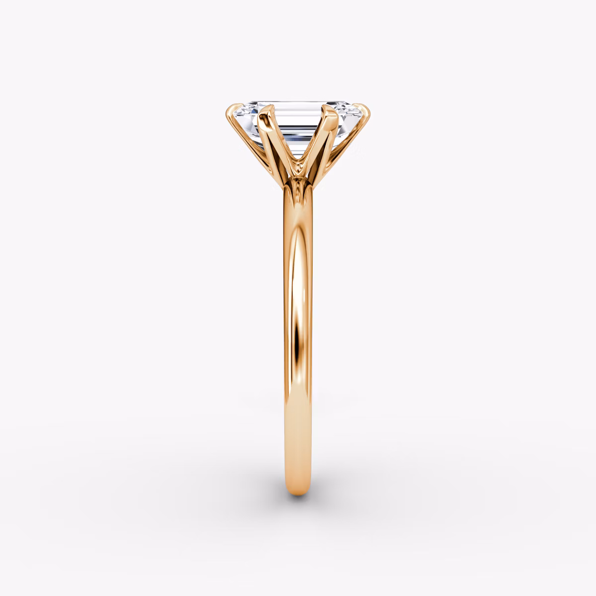 The V | Emerald | 14k | Rose Gold | bandAccent: Plain | diamondOrientation: vertical | caratWeight: other