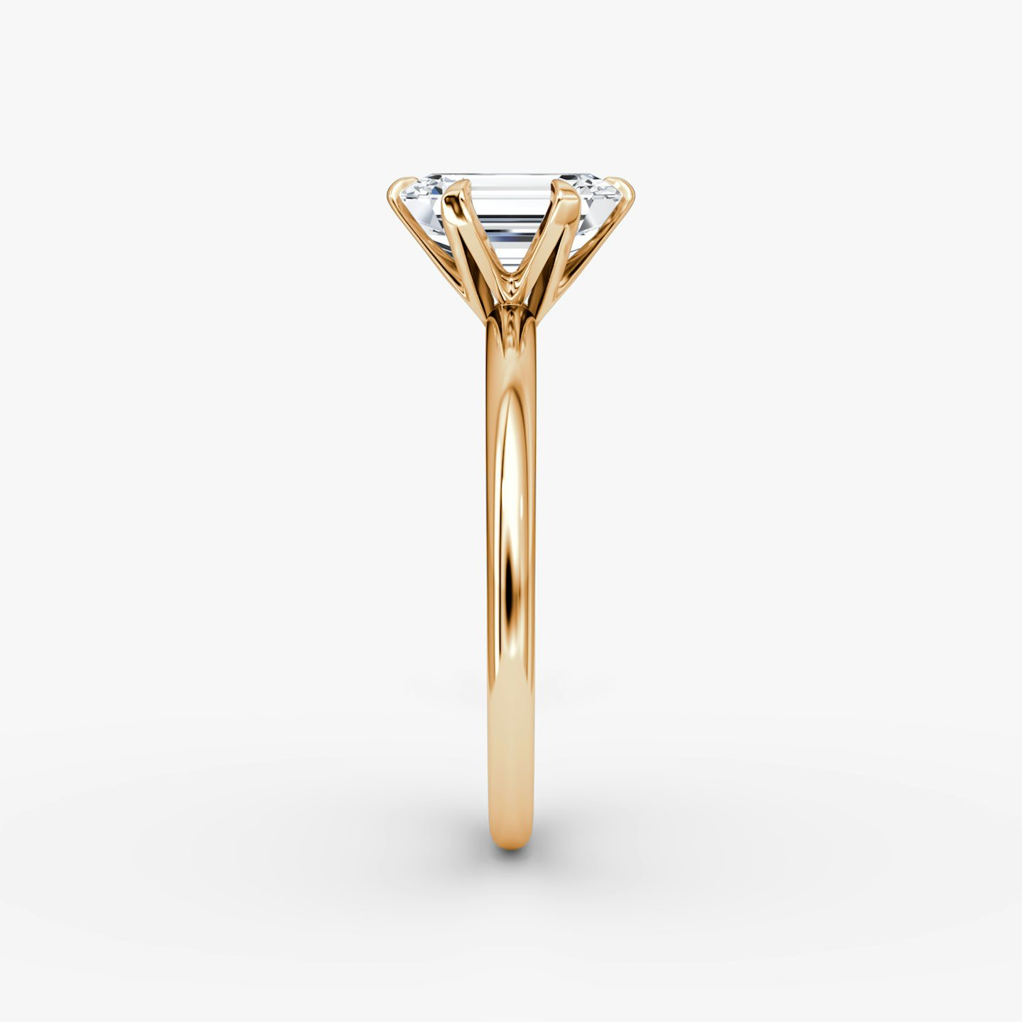 The V | Emerald | 14k | Rose Gold | bandAccent: Plain | diamondOrientation: vertical | caratWeight: other