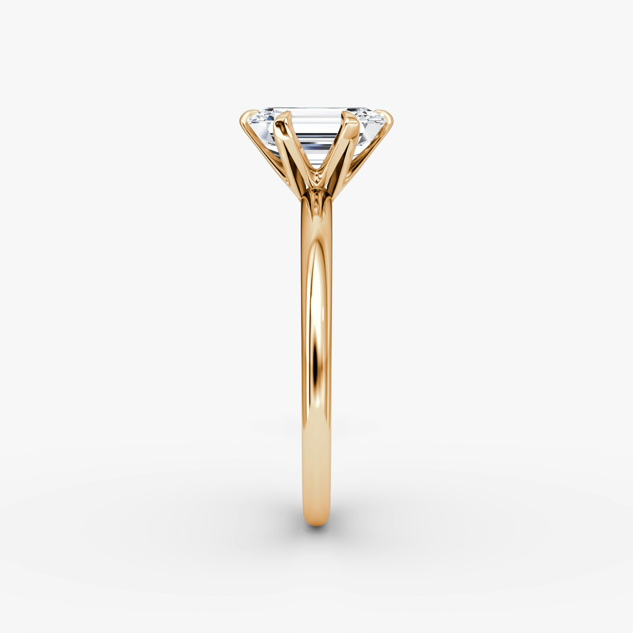 The V | Emerald | 14k | Rose Gold | bandAccent: Plain | diamondOrientation: vertical | caratWeight: other