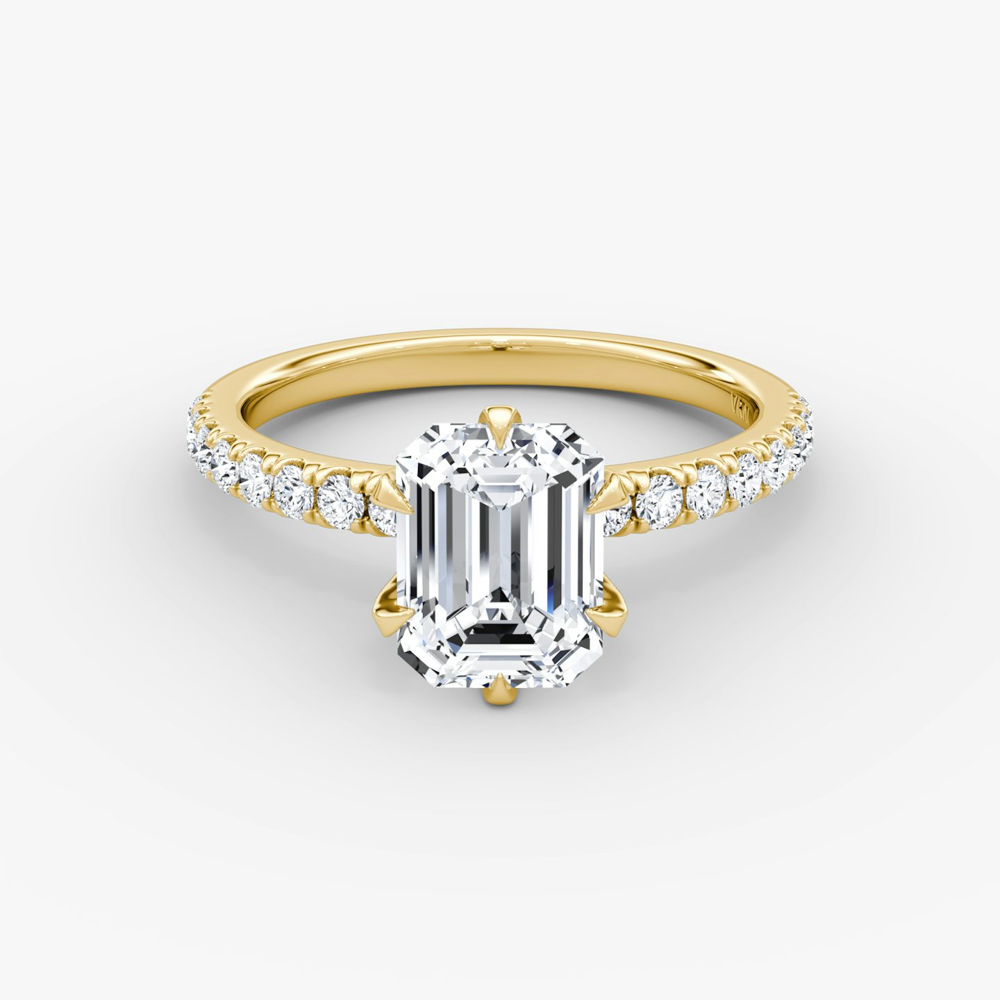 V | Esmeralda | 18k | Oro amarillo | bandAccent: Pavé | diamondOrientation: vertical | caratWeight: other