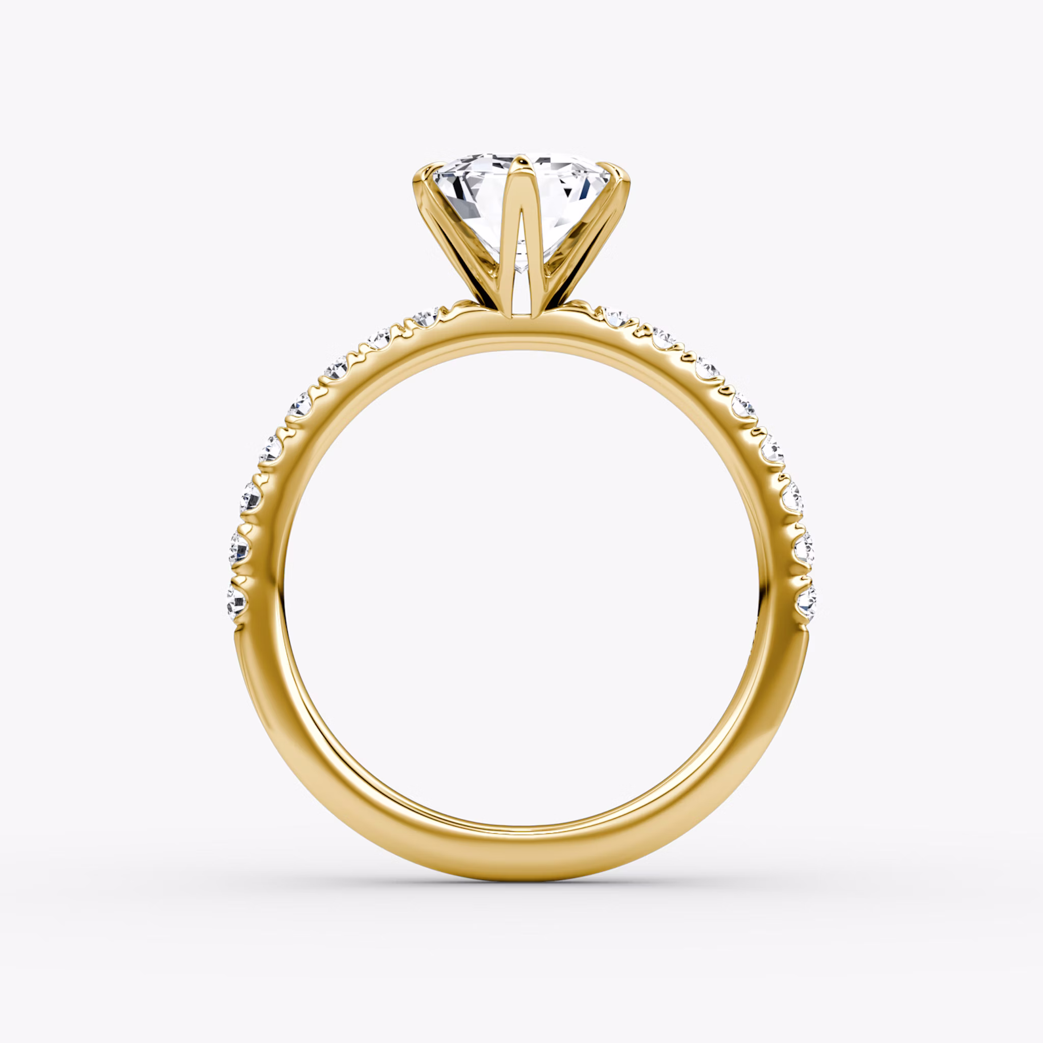 The V | Emerald | 18k | Yellow Gold | bandAccent: Pavé | diamondOrientation: vertical | caratWeight: other
