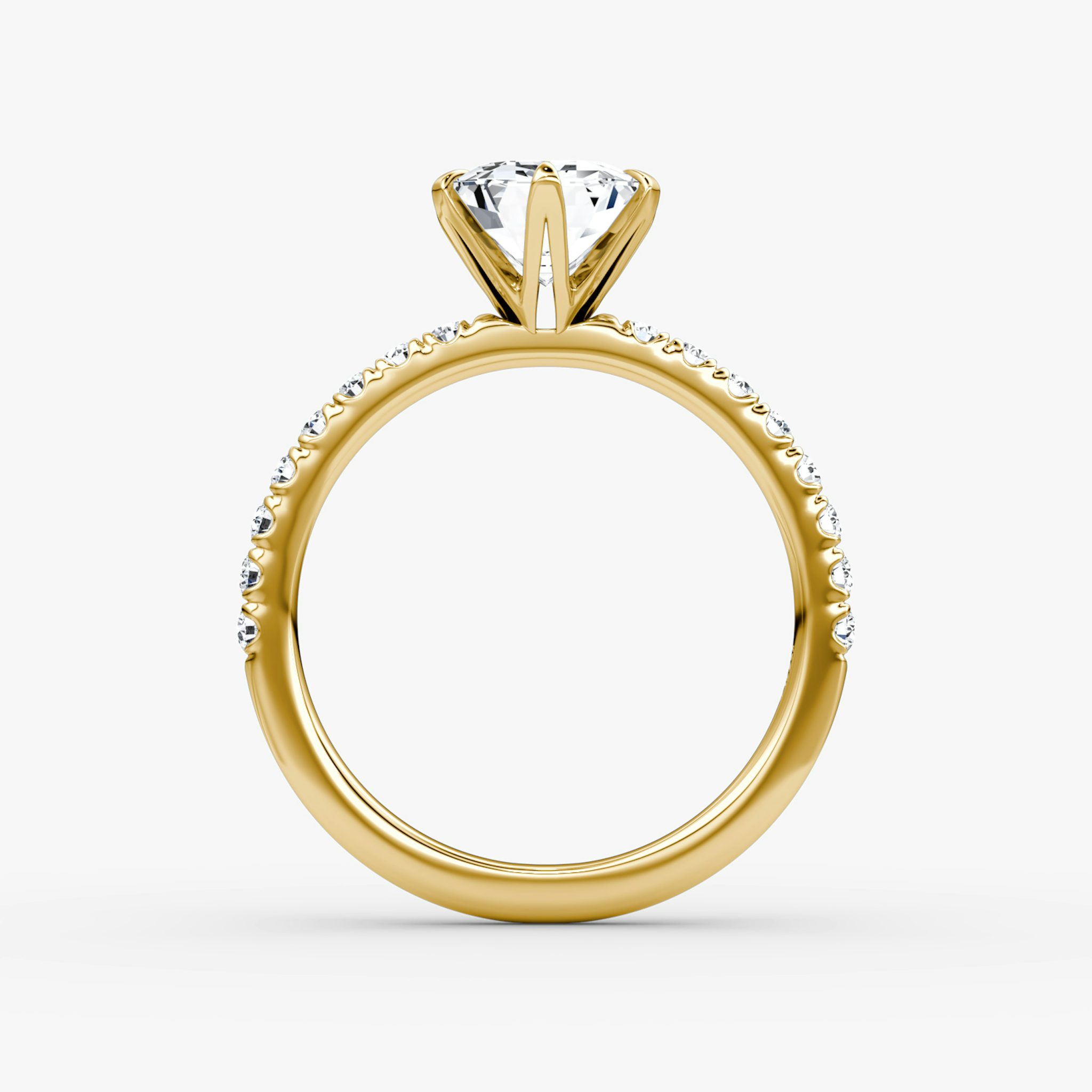 The V | Emerald | 18k | Yellow Gold | bandAccent: Pavé | diamondOrientation: vertical | caratWeight: other