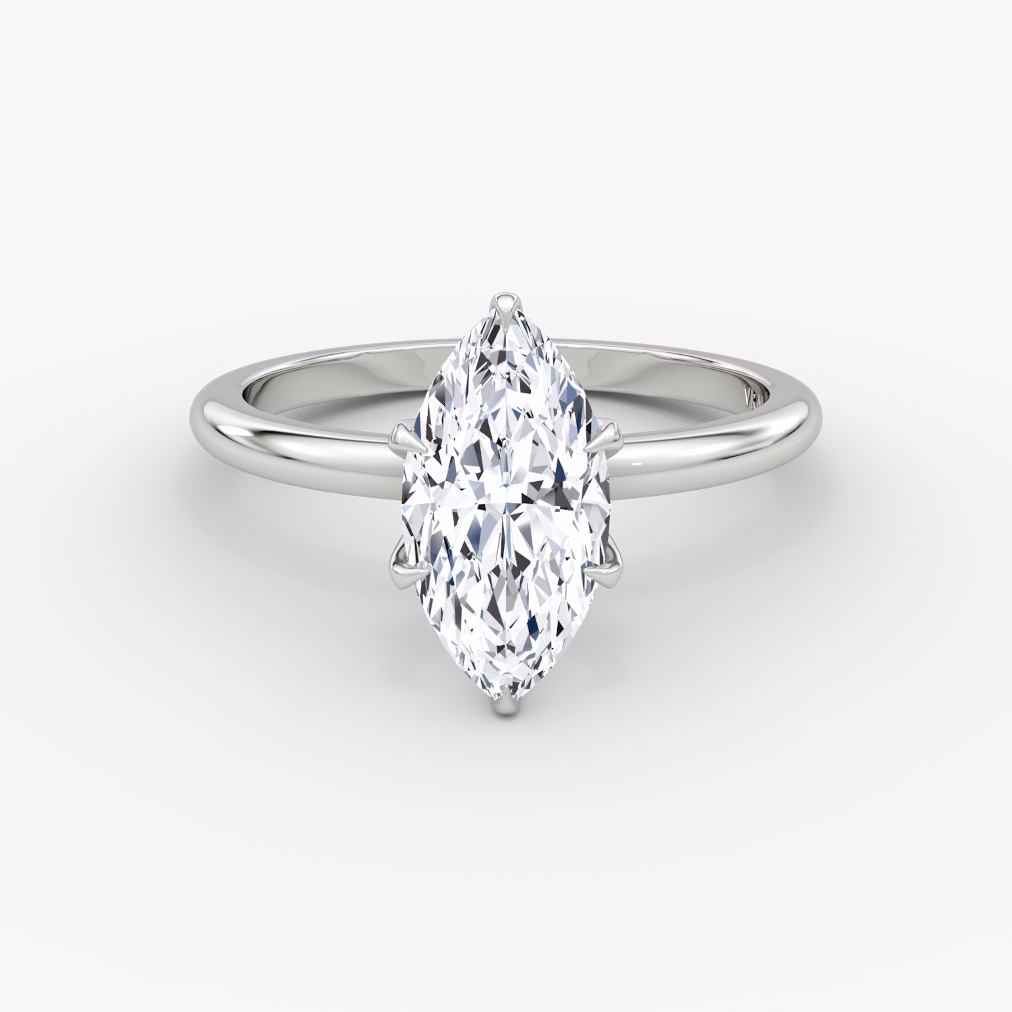 The V | Marquise | 18k | White Gold | bandAccent: Plain | diamondOrientation: vertical | caratWeight: other