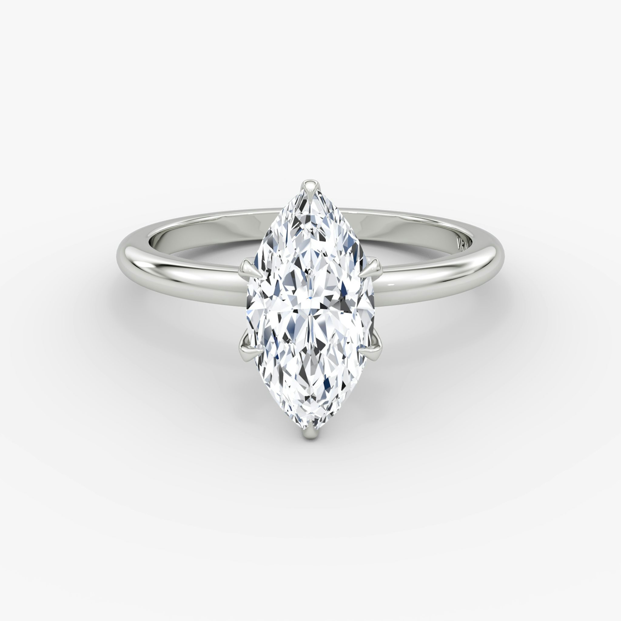The V | Marquise | 18k | White Gold | bandAccent: Plain | diamondOrientation: vertical | caratWeight: other