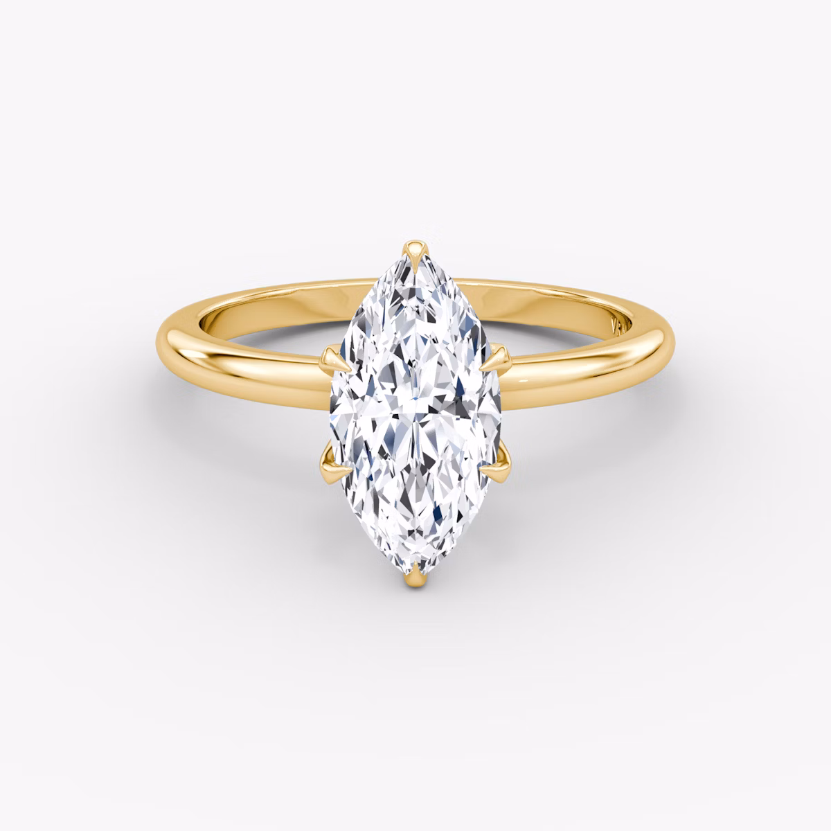 The V | Marquise | 18k | Yellow Gold | bandAccent: Plain | diamondOrientation: vertical | caratWeight: other