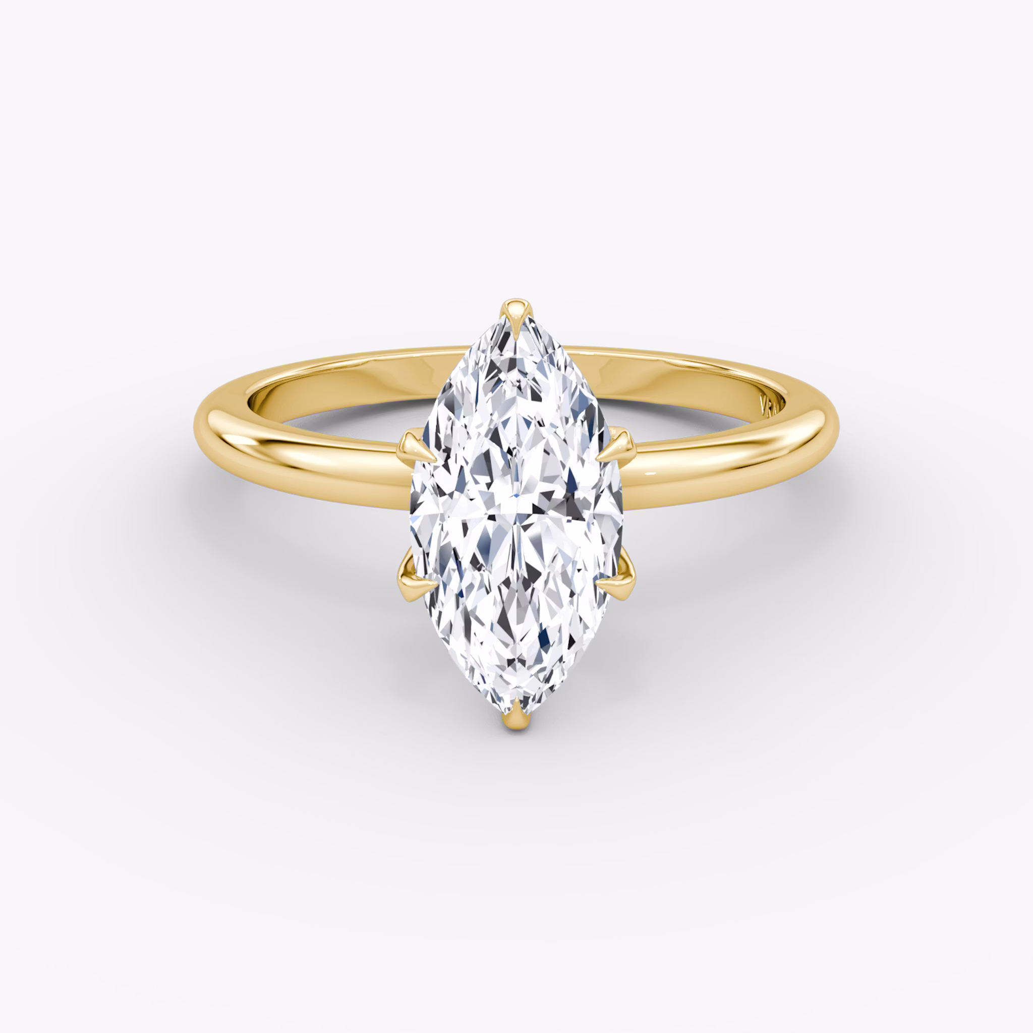 The V | Marquise | 18k | Yellow Gold | bandAccent: Plain | diamondOrientation: vertical | caratWeight: other