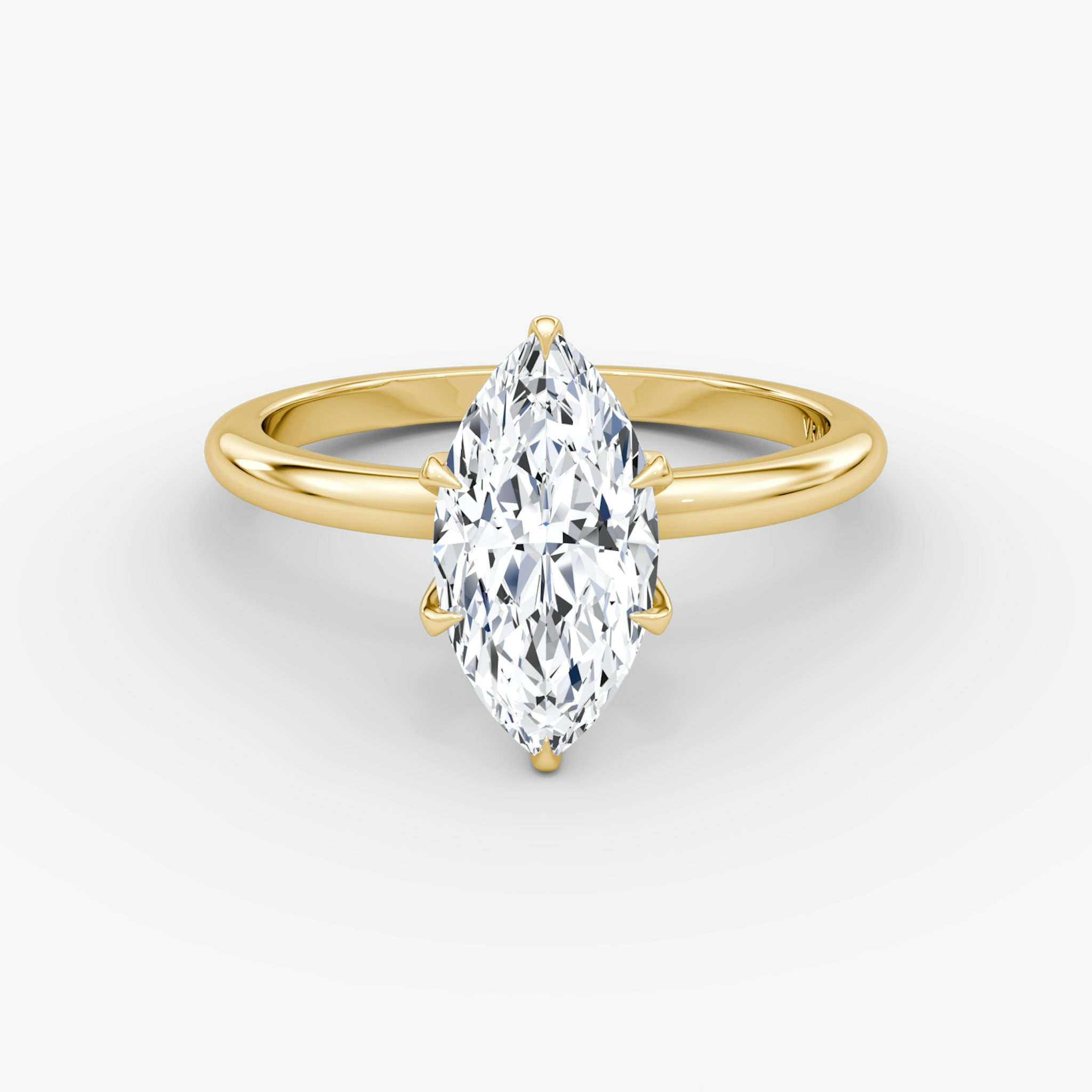 The V | Marquise | 18k | Yellow Gold | bandAccent: Plain | diamondOrientation: vertical | caratWeight: other