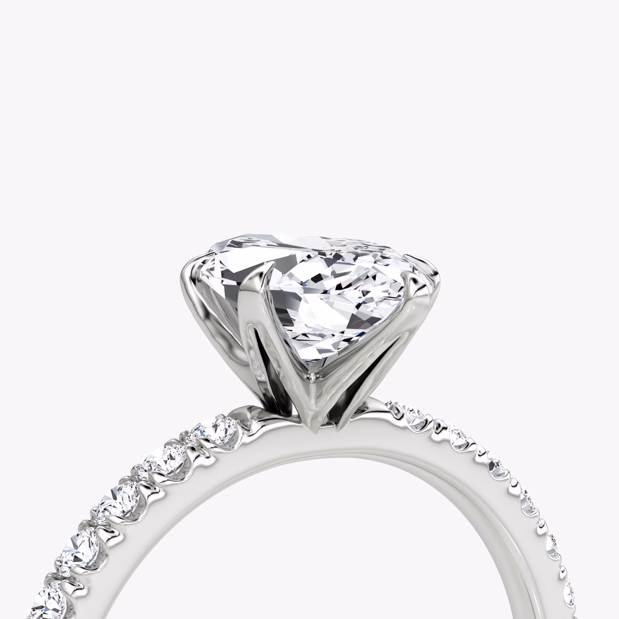 The V | Marquise | Platinum | bandAccent: Pavé | diamondOrientation: vertical | caratWeight: other