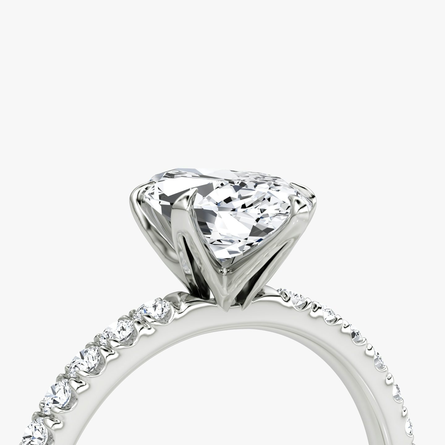 The V | Marquise | 18k | White Gold | bandAccent: Pavé | diamondOrientation: vertical | caratWeight: other