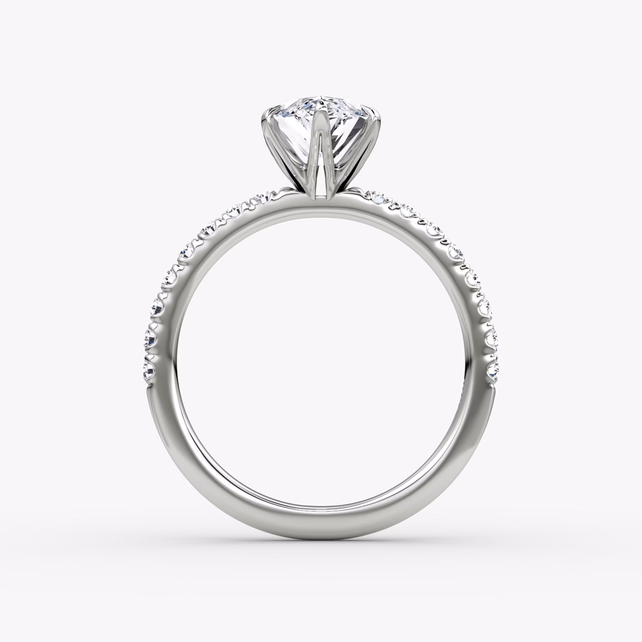 The V | Marquise | Platinum | bandAccent: Pavé | diamondOrientation: vertical | caratWeight: other