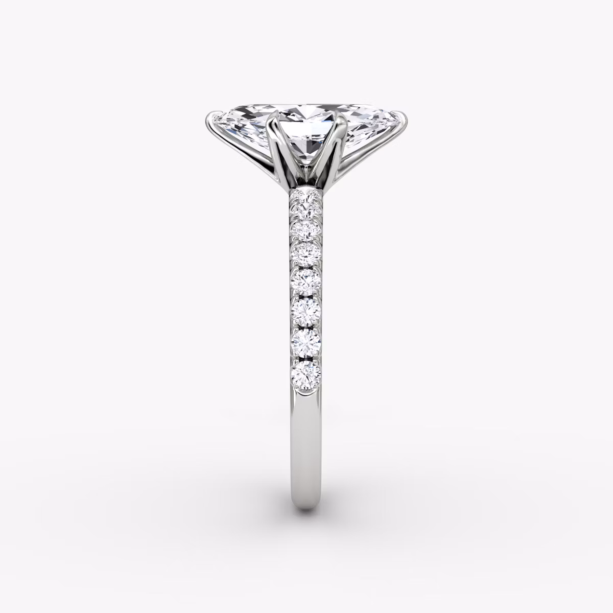The V | Marquise | 18k | White Gold | bandAccent: Pavé | diamondOrientation: vertical | caratWeight: other