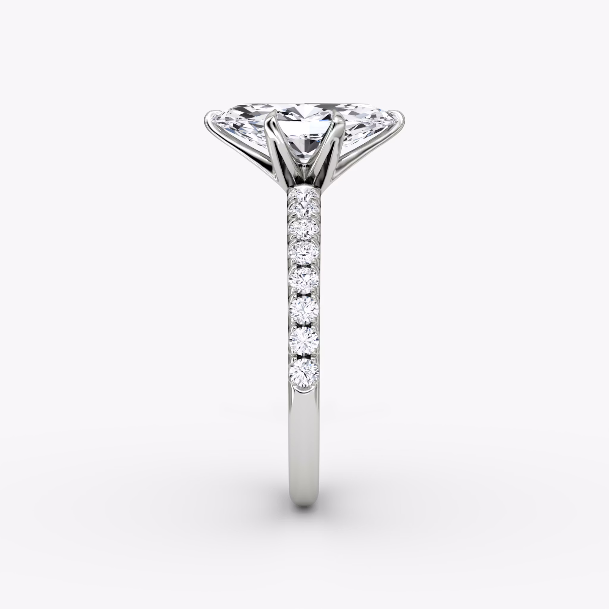 The V | Marquise | Platinum | bandAccent: Pavé | diamondOrientation: vertical | caratWeight: other