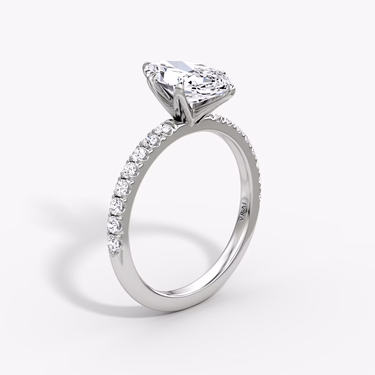 The V | Marquise | 18k | White Gold | bandAccent: Pavé | diamondOrientation: vertical | caratWeight: other