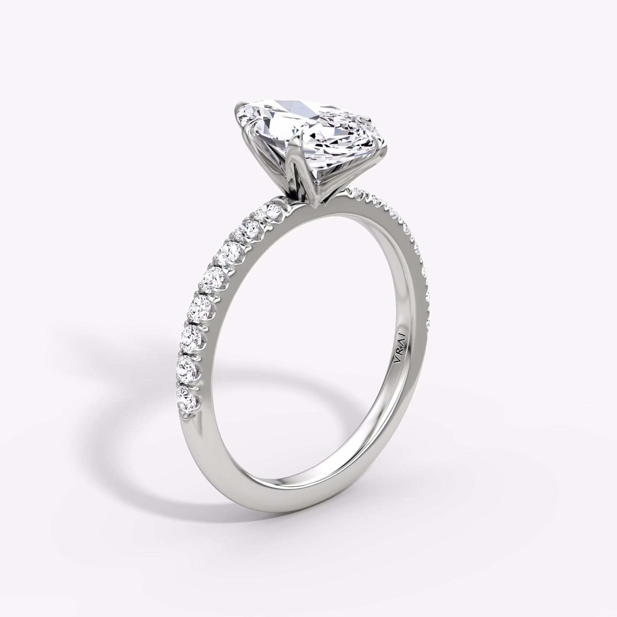 The V | Marquise | Platinum | bandAccent: Pavé | diamondOrientation: vertical | caratWeight: other