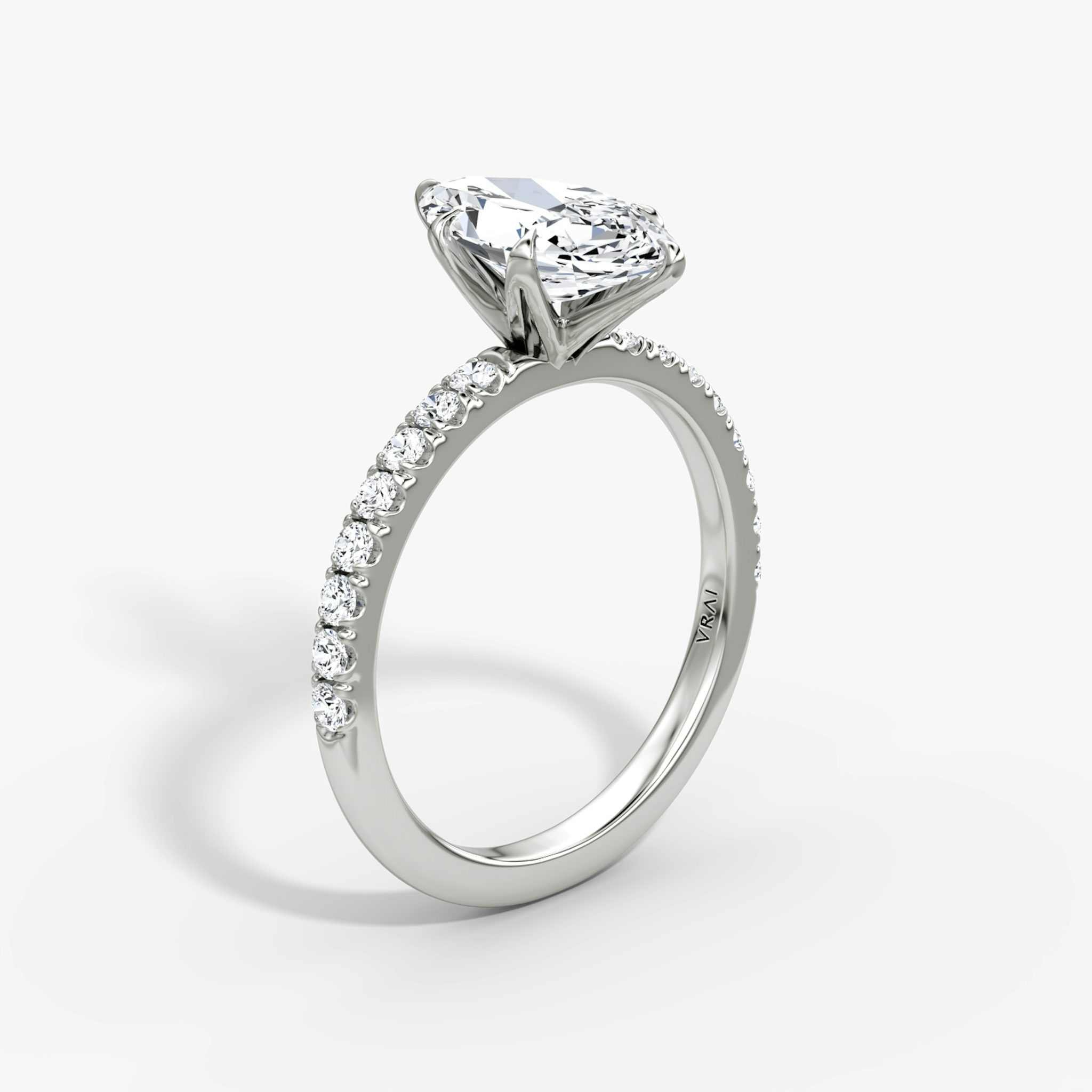 The V | Marquise | Platinum | bandAccent: Pavé | diamondOrientation: vertical | caratWeight: other