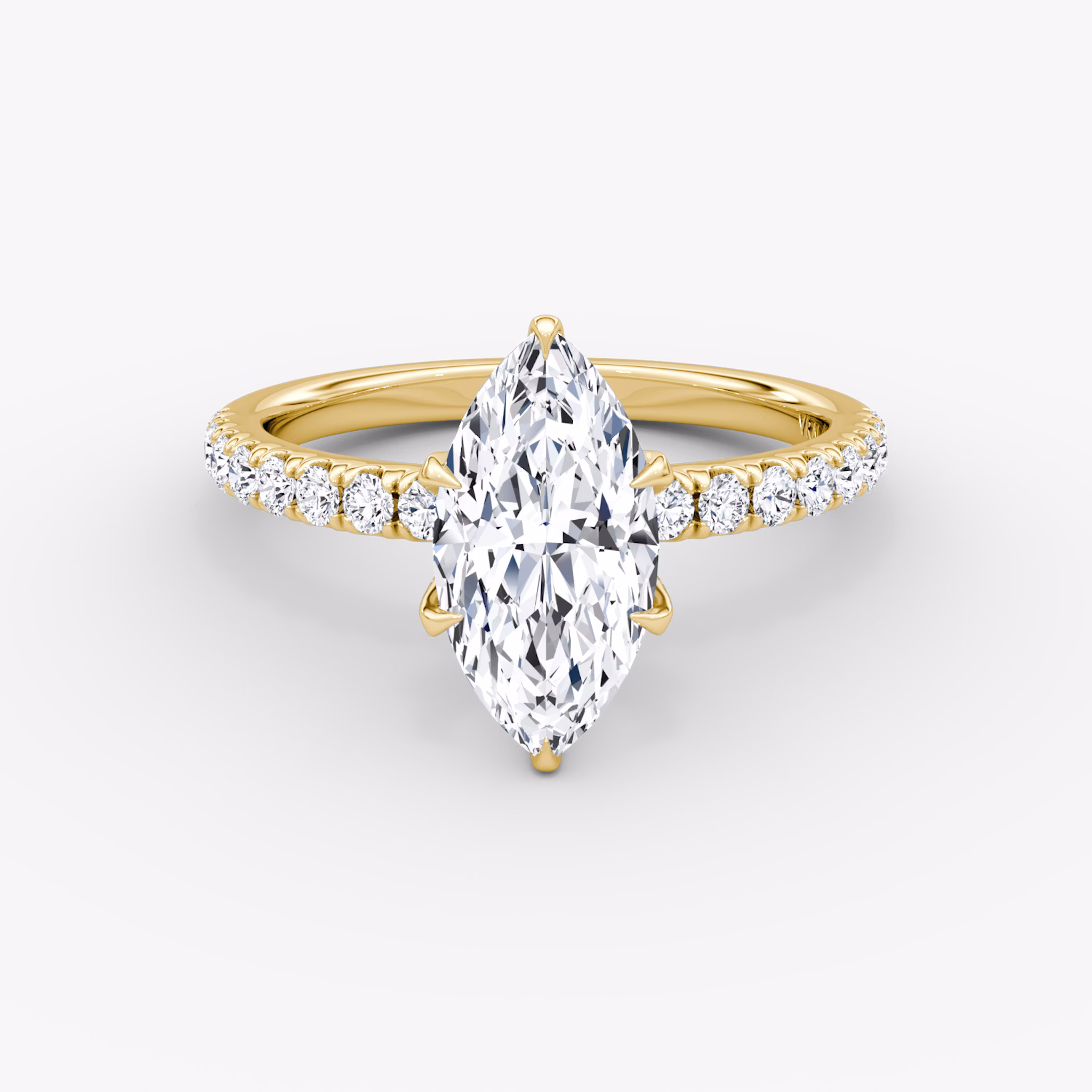 The V | Marquise | 18k | Yellow Gold | bandAccent: Pavé | diamondOrientation: vertical | caratWeight: other