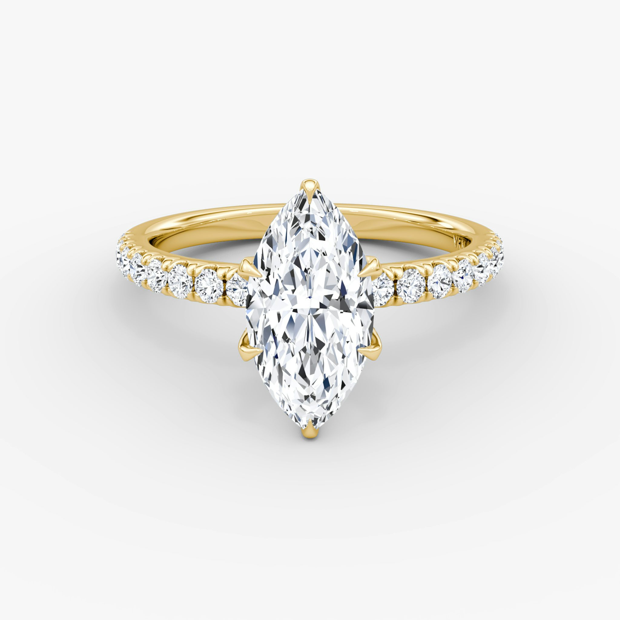 The V | Marquise | 18k | Yellow Gold | bandAccent: Pavé | diamondOrientation: vertical | caratWeight: other