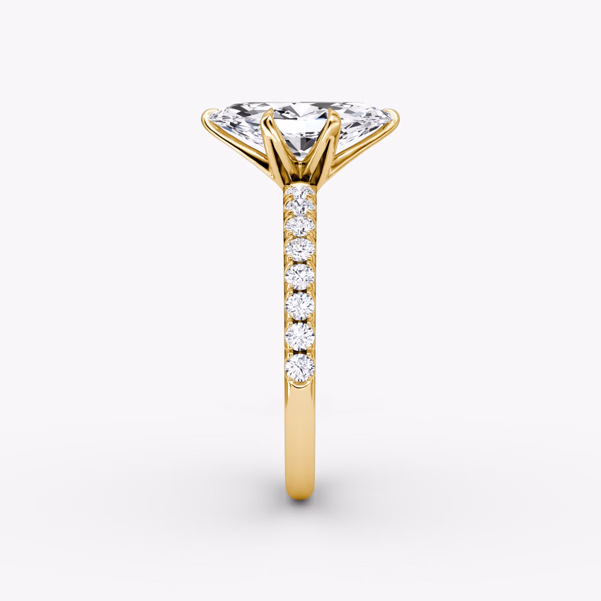 The V | Marquise | 18k | Yellow Gold | bandAccent: Pavé | diamondOrientation: vertical | caratWeight: other