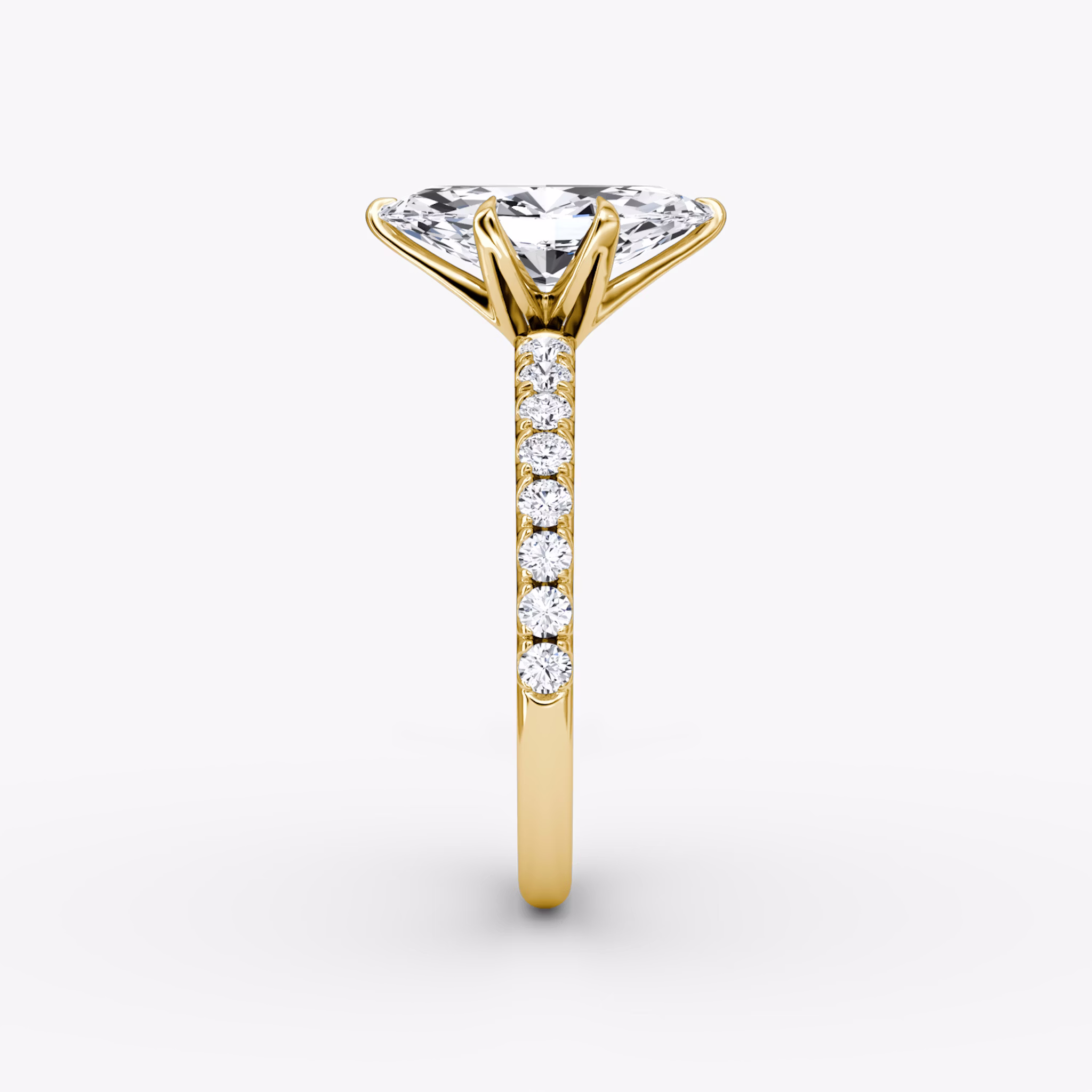 The V | Marquise | 18k | Yellow Gold | bandAccent: Pavé | diamondOrientation: vertical | caratWeight: other