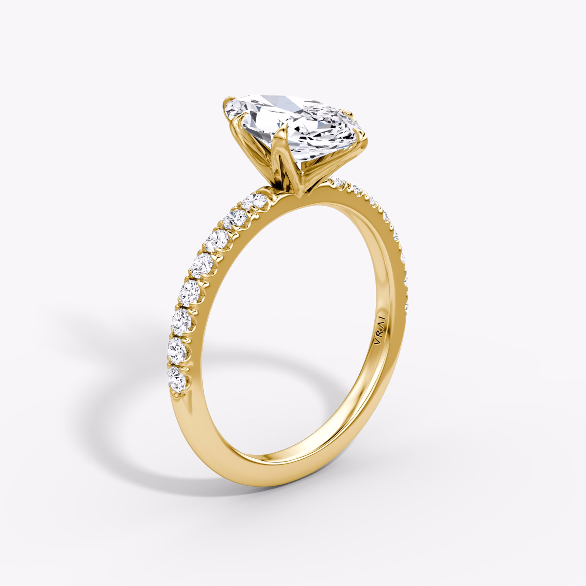 The V | Marquise | 18k | Yellow Gold | bandAccent: Pavé | diamondOrientation: vertical | caratWeight: other