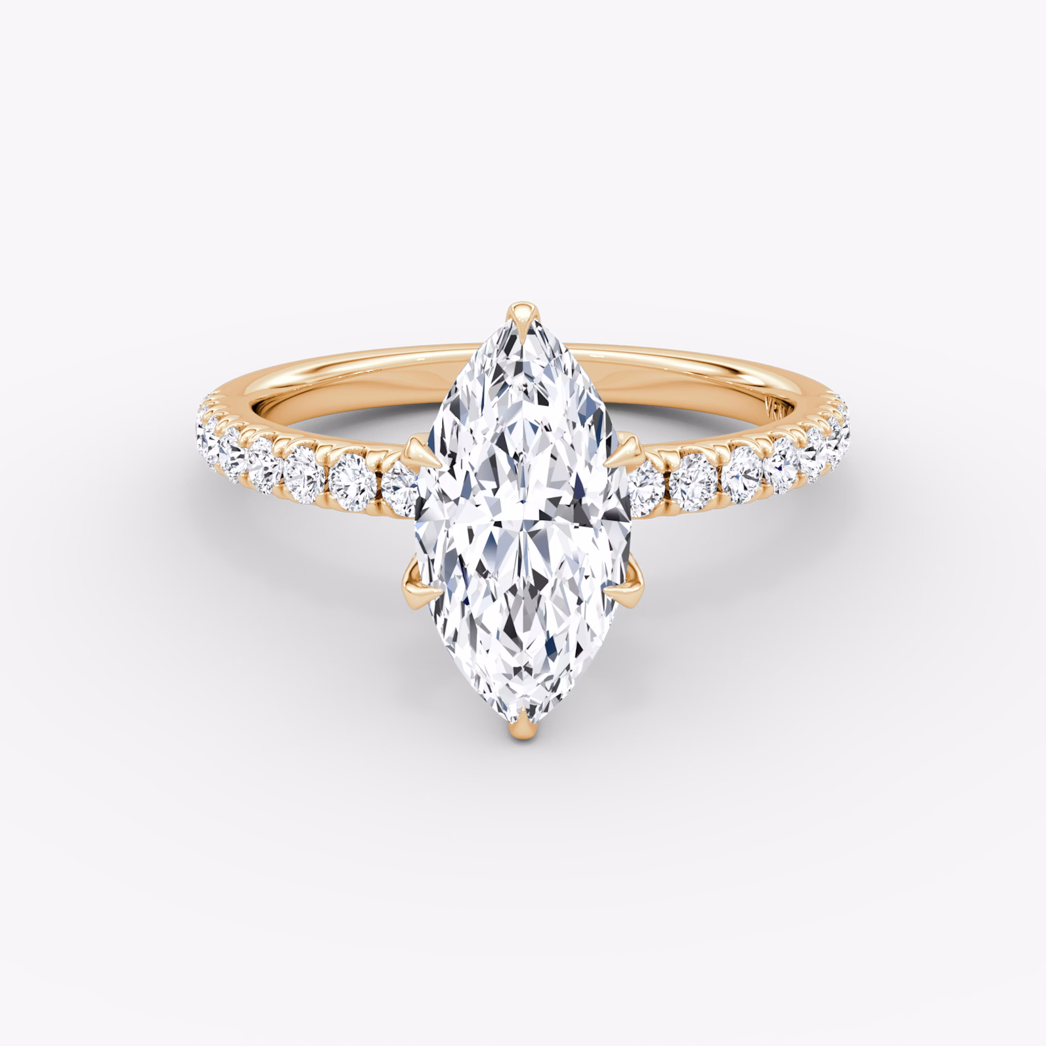 The V | Marquise | 14k | Rose Gold | bandAccent: Pavé | diamondOrientation: vertical | caratWeight: other